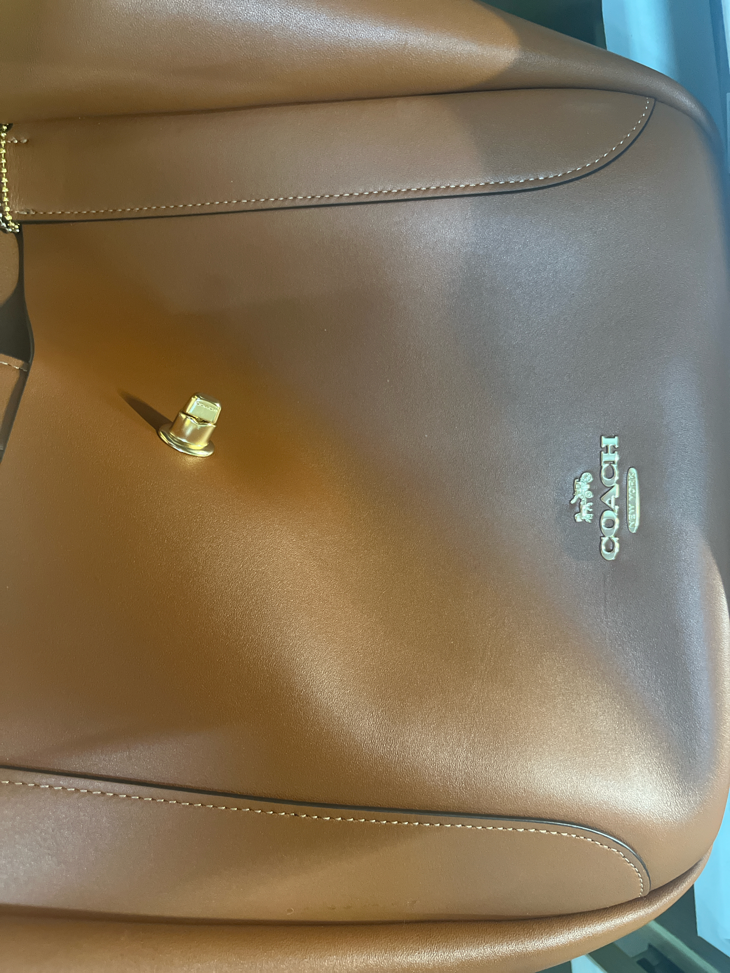 custom review-COACH Hadley Коровья кожа Сумка-тоут Сумка для покупок Сумка через плечо Большая Женская Коричнево-желтая