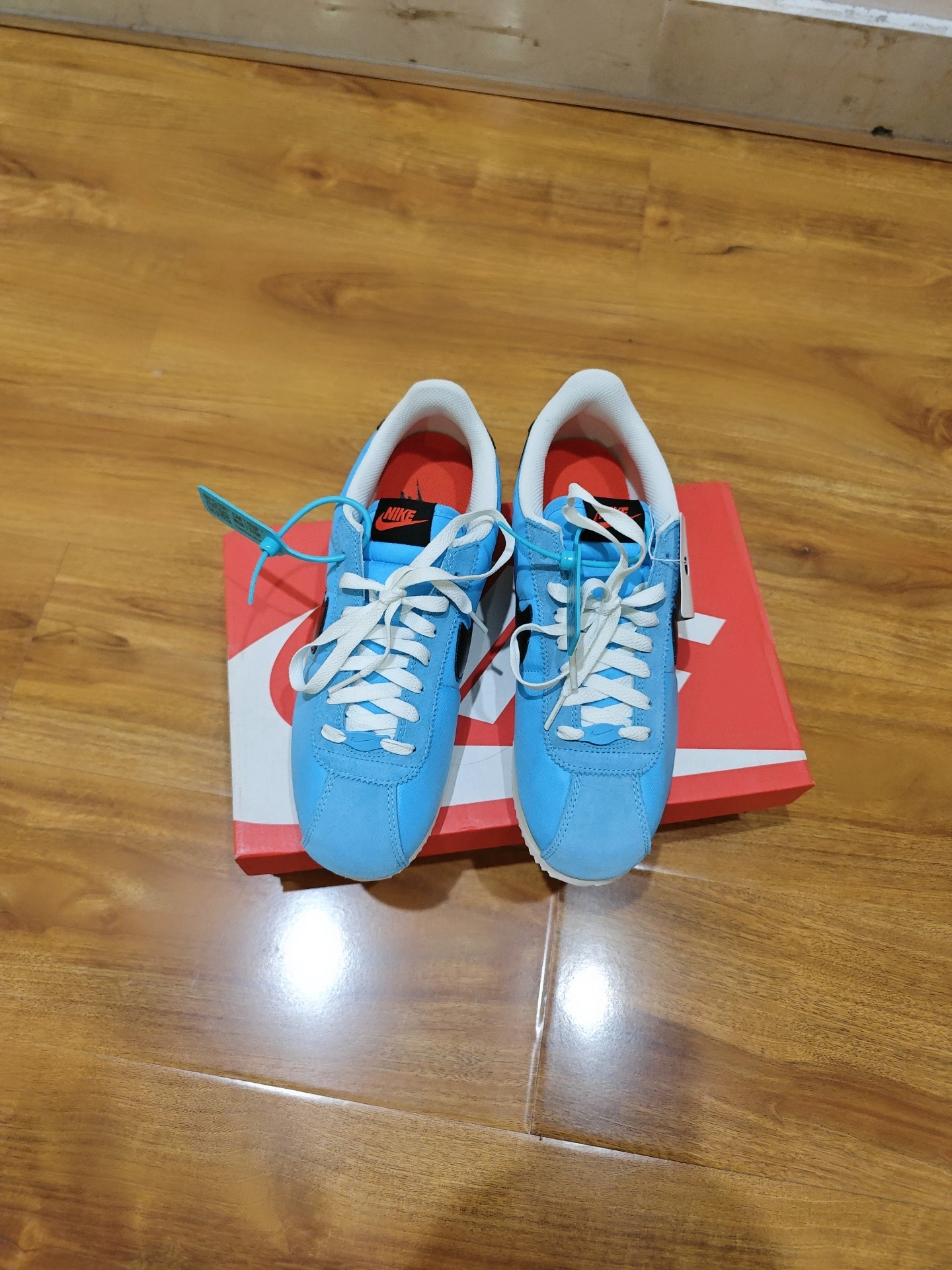 custom review-Nike Cortez Slip-on Устойчивый к истиранию Низкий Топ Скейтбординг Мужской Синий Черный