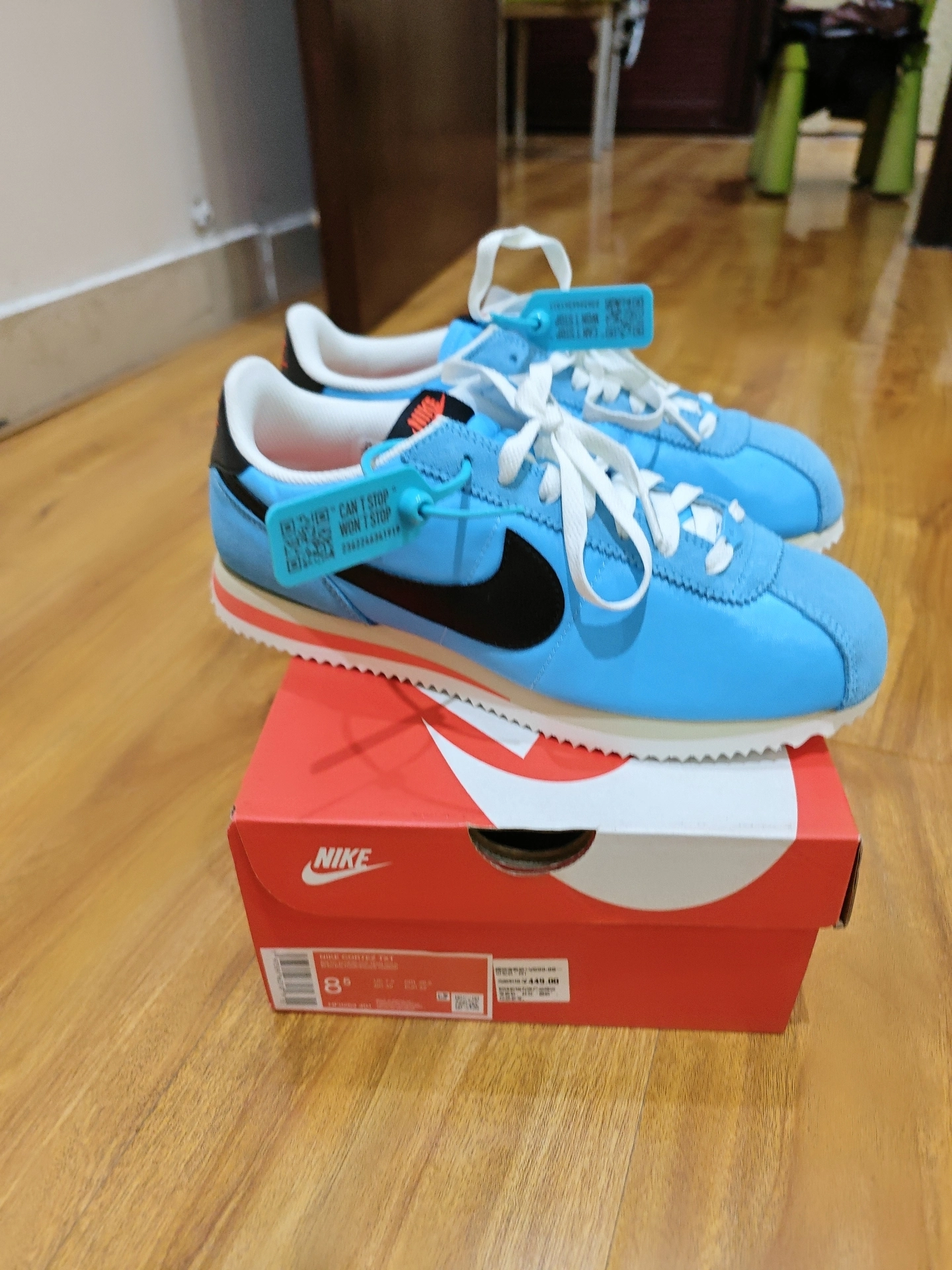 custom review-Nike Cortez Slip-on Устойчивый к истиранию Низкий Топ Скейтбординг Мужской Синий Черный