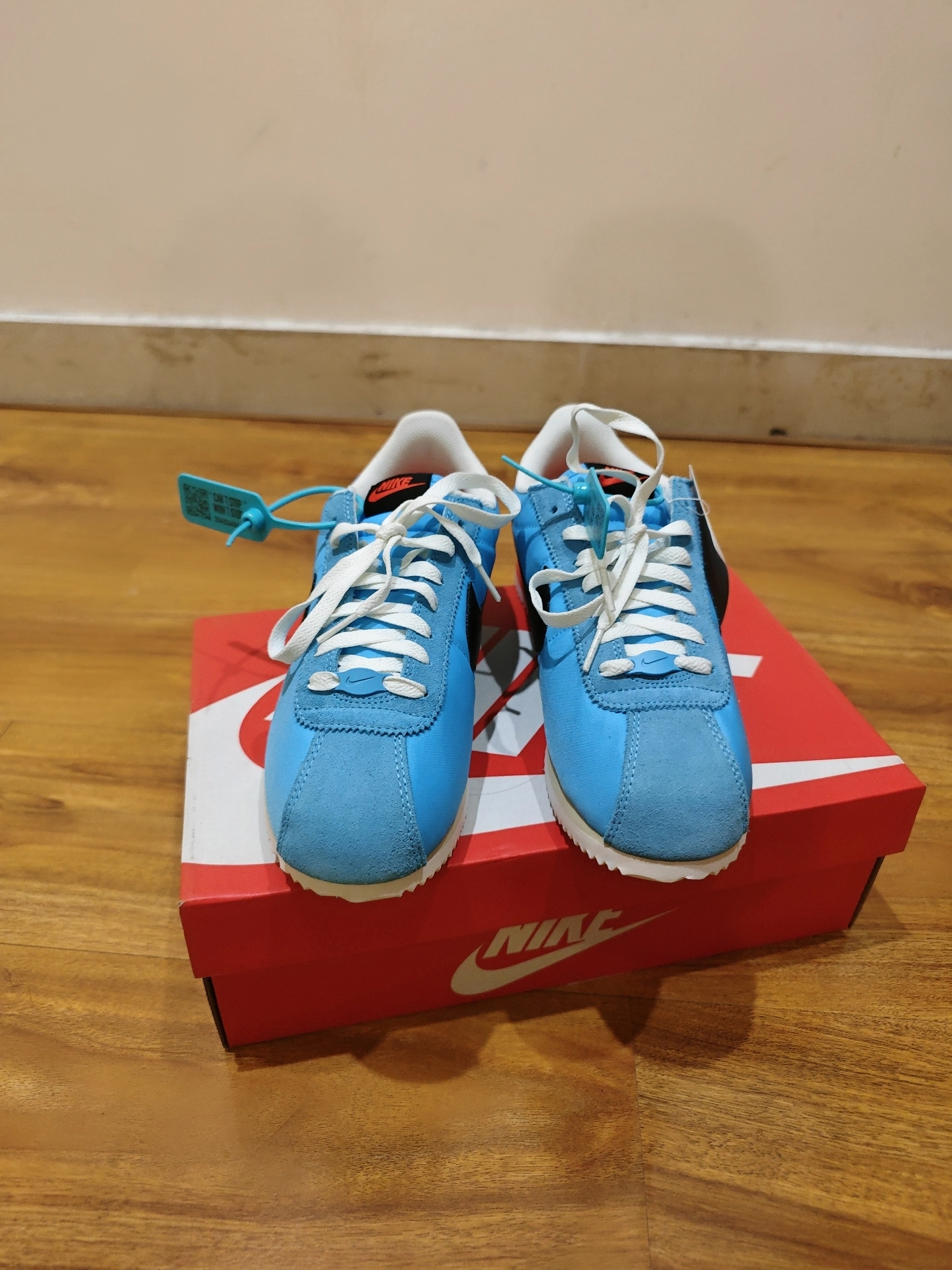 custom review-Nike Cortez Slip-on Устойчивый к истиранию Низкий Топ Скейтбординг Мужской Синий Черный