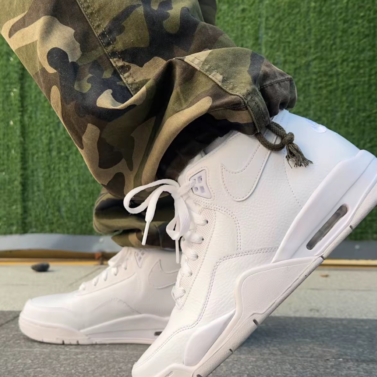 custom review-Nike Flight Legacy MID Топ Винтажные баскетбольные кроссовки Унисекс Белый