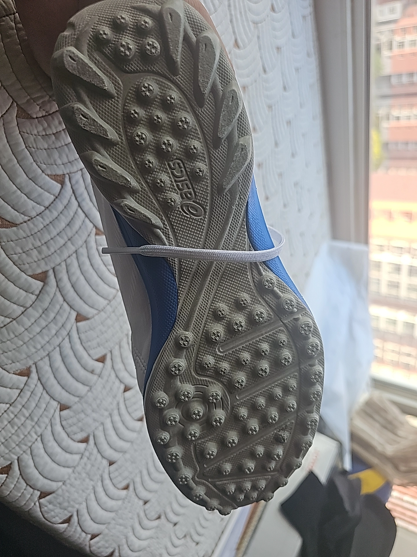 custom review-Asics Calcetto TF Шипы Футбольные бутсы Мужские Белые Синие