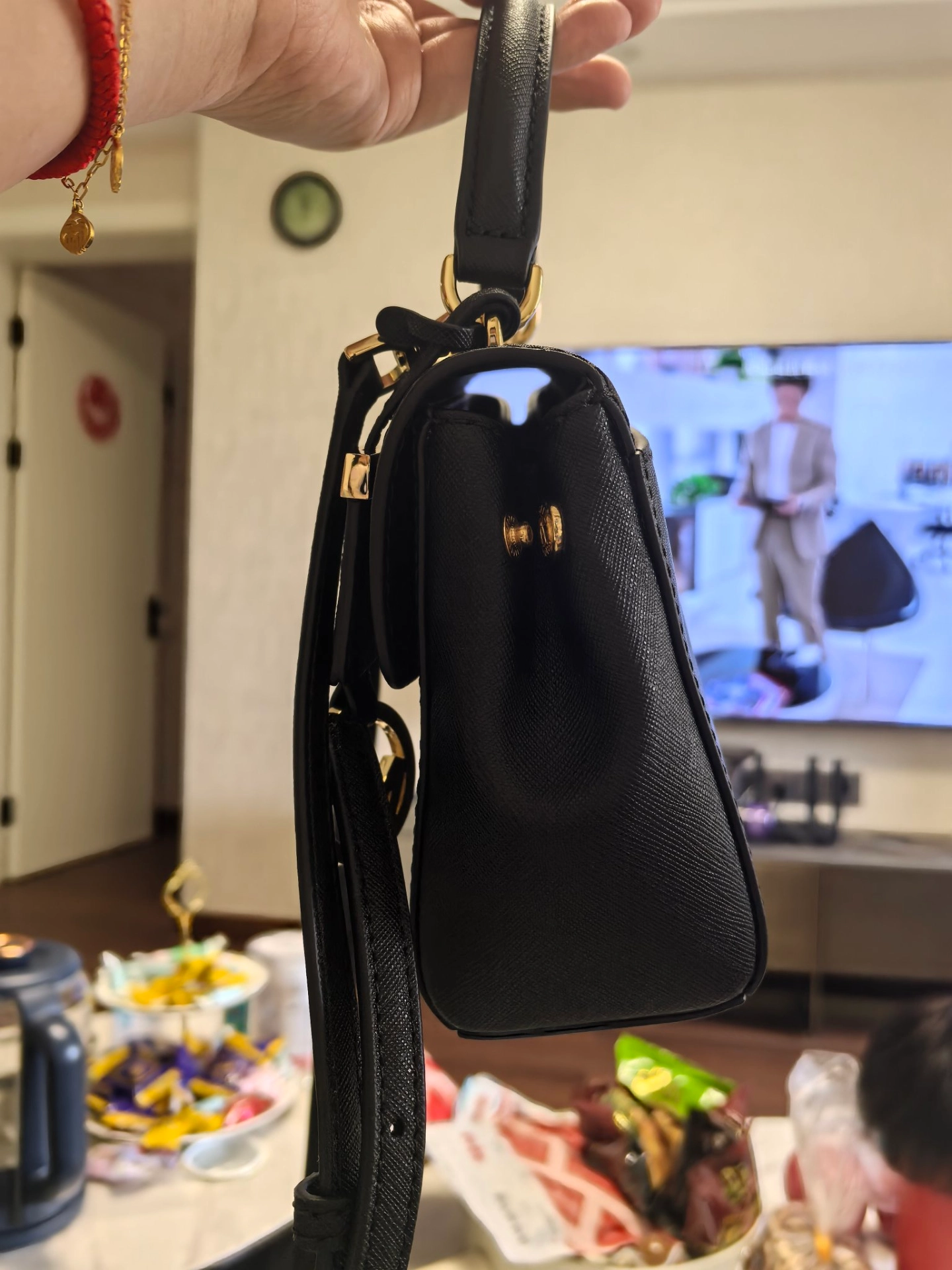 custom review-MICHAEL KORS MK Ava Коровья кожа Спилок Сумка через плечо Сумка Женская Чисто черная