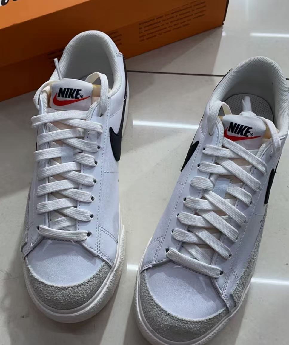 custom review-Nike Blazer Low Top Скейтборд Кроссовки Женские Черно-Белые