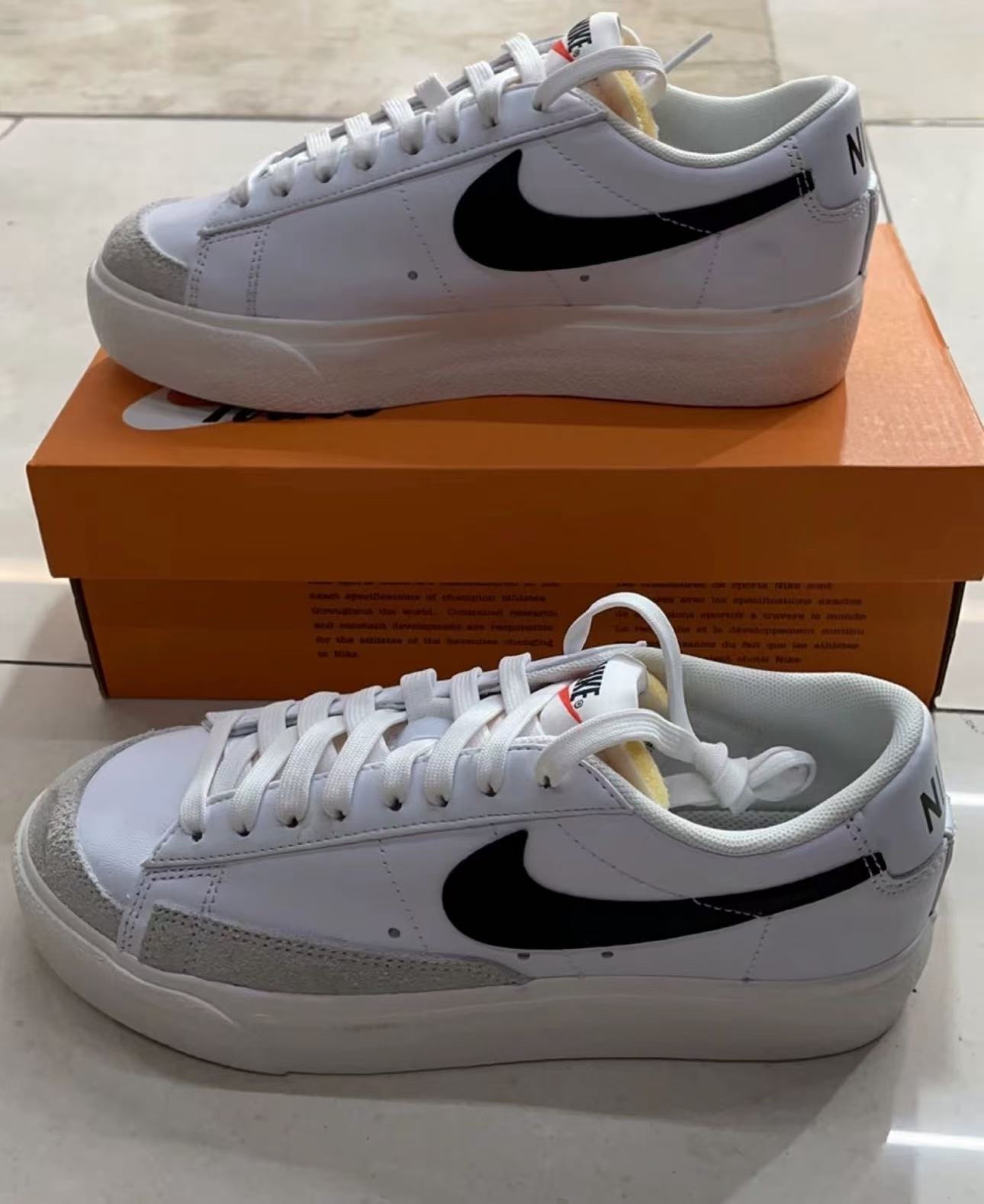 custom review-Nike Blazer Low Top Скейтборд Кроссовки Женские Черно-Белые