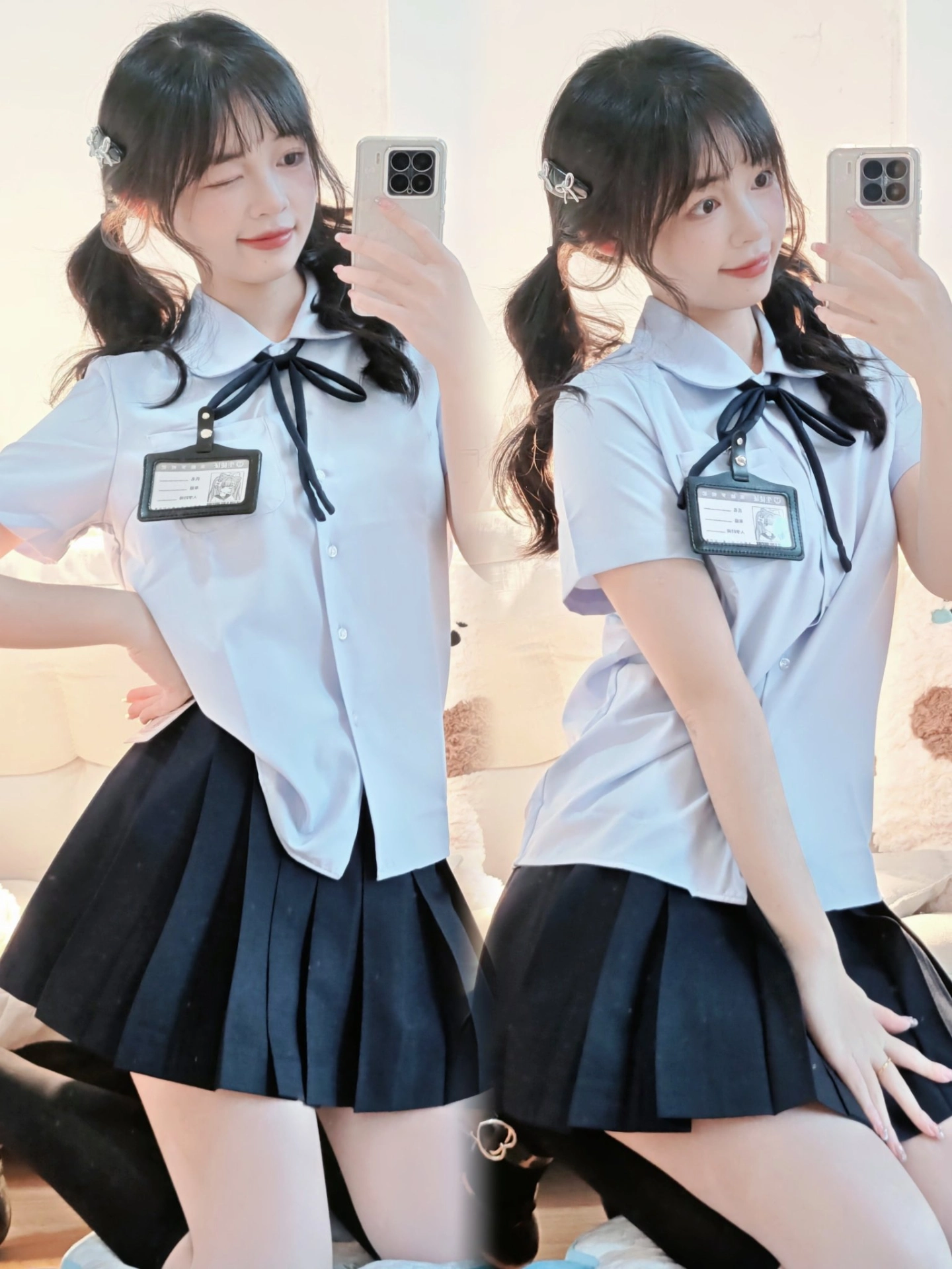 学院风乖乖女💕泰式jk制服穿搭