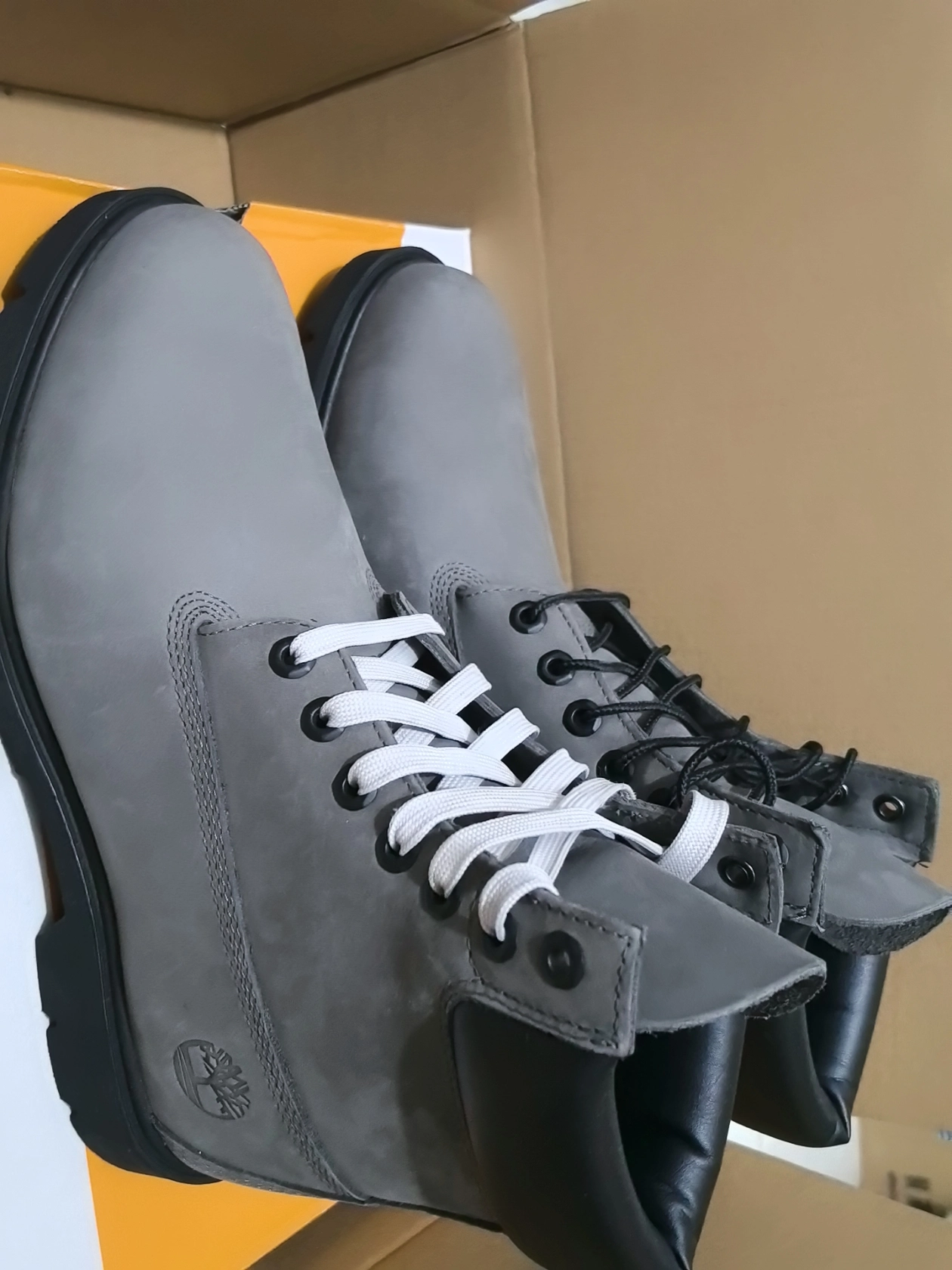 custom review-Timberland Высокий Топ Уличная Обувь Мужская Серый Широкая Подошва