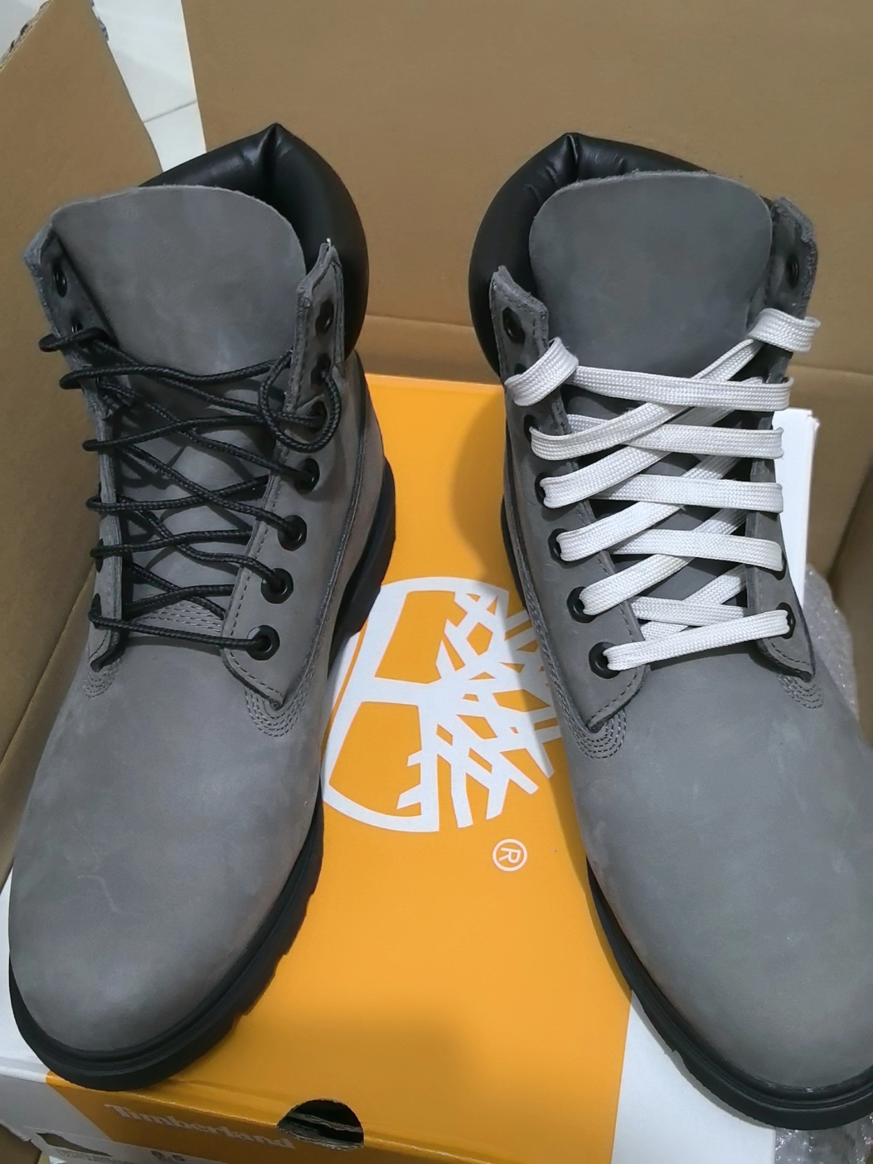 custom review-Timberland Высокий Топ Уличная Обувь Мужская Серый Широкая Подошва