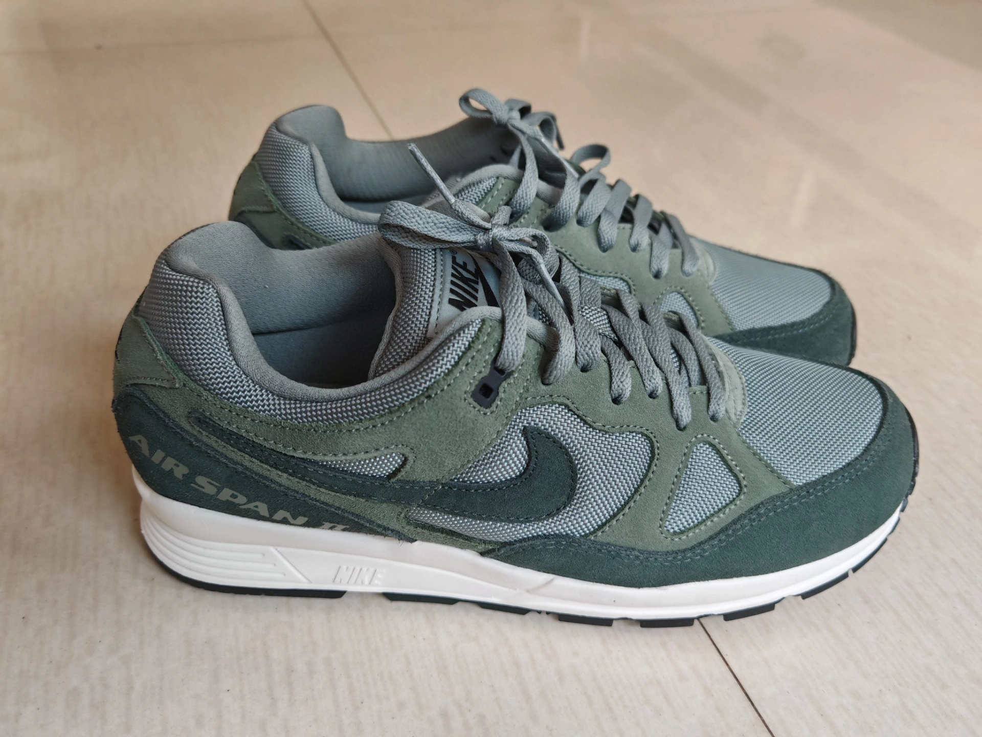 custom review-Nike Air Span 2 Амортизация Легкий Низкий Топ Casual Мужской Серый Зеленый