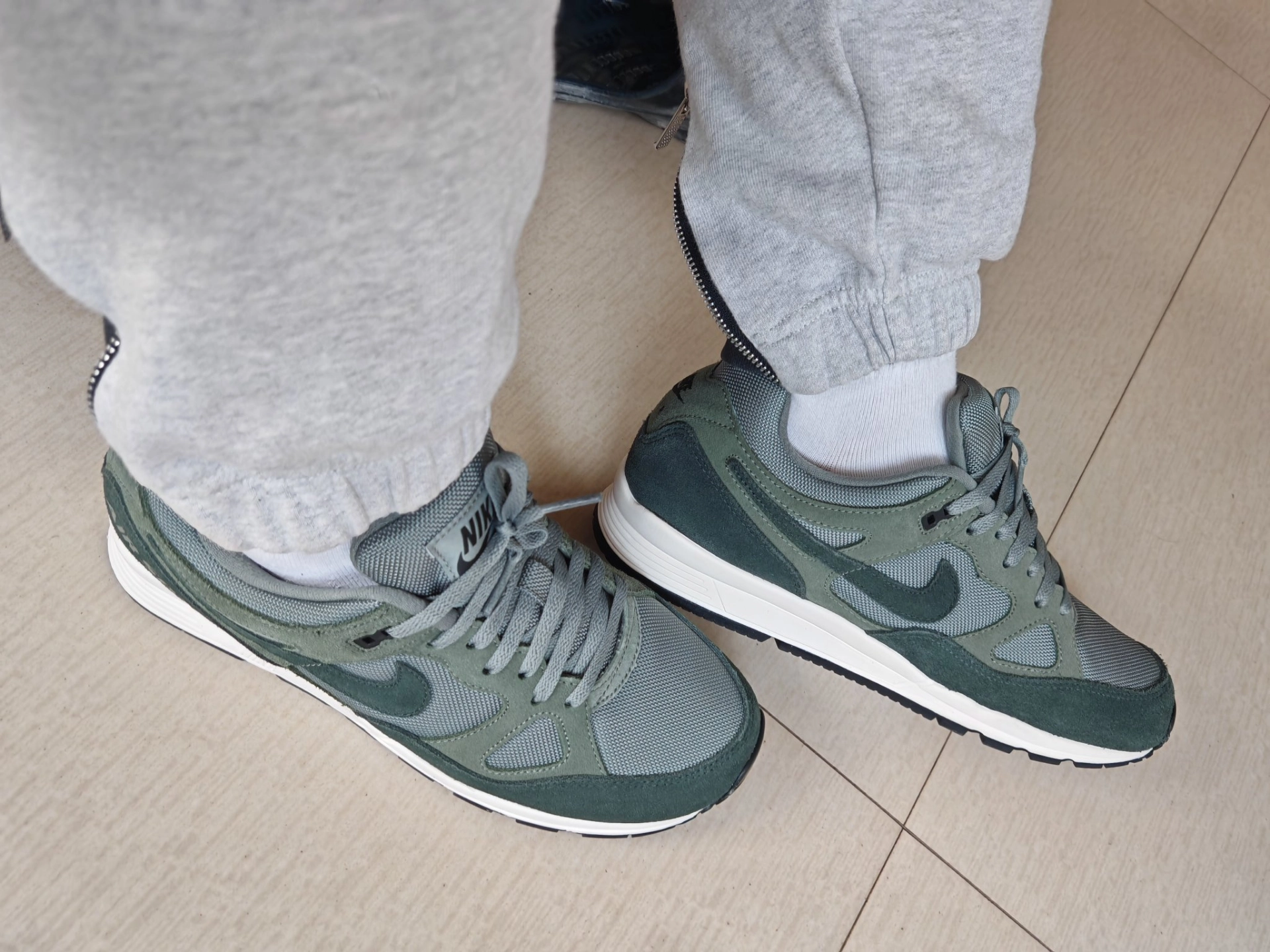 custom review-Nike Air Span 2 Амортизация Легкий Низкий Топ Casual Мужской Серый Зеленый