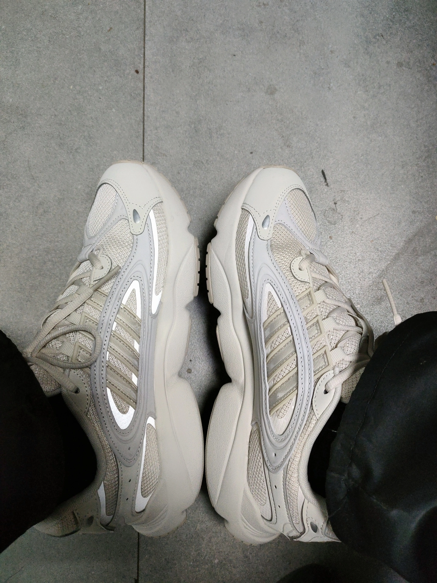 custom review-Adidas Originals Ozmillen Противоскользящий устойчивый к истиранию низкий топ с толстой подошвой Унисекс Светло-серый Зеленый