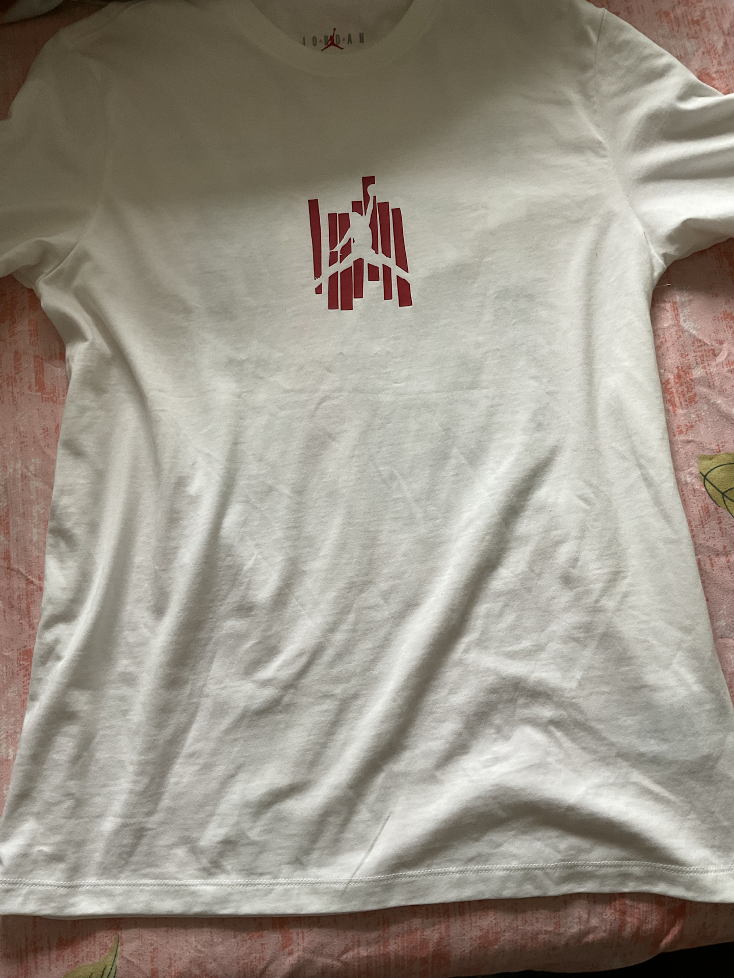 custom review-Джордан T Рубашка Мужская Белая Спортивная Красная