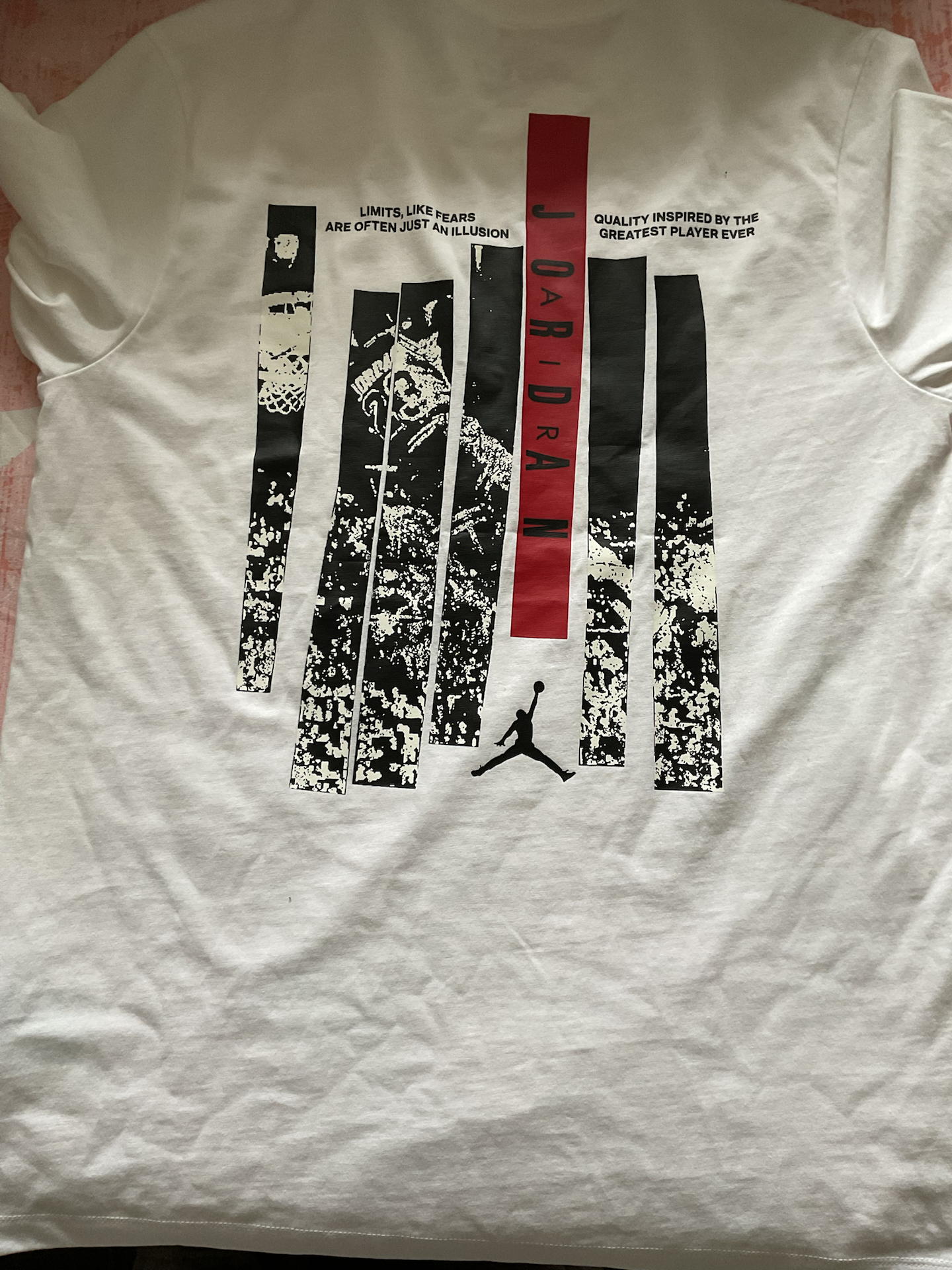 custom review-Джордан T Рубашка Мужская Белая Спортивная Красная