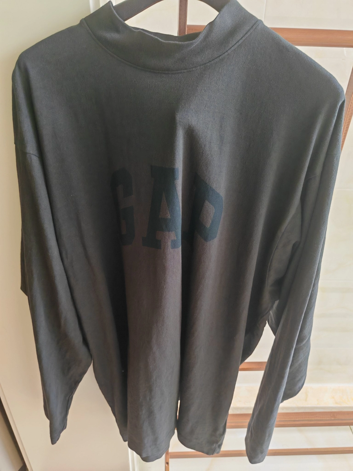 custom review-YEEZY x Gap X Balenciaga Dove Длинный рукав Т-рубашка Унисекс Черный