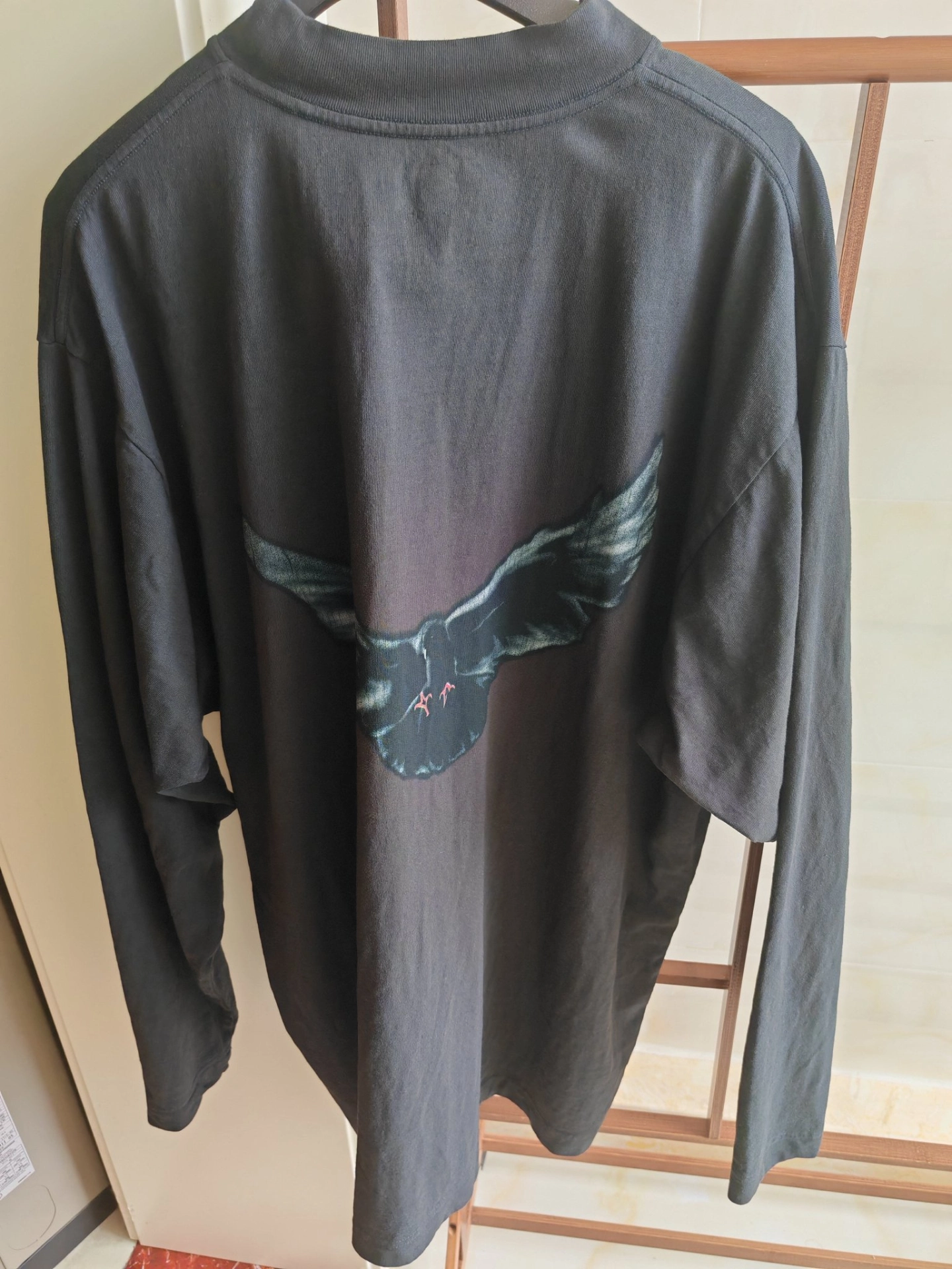 custom review-YEEZY x Gap X Balenciaga Dove Длинный рукав Т-рубашка Унисекс Черный