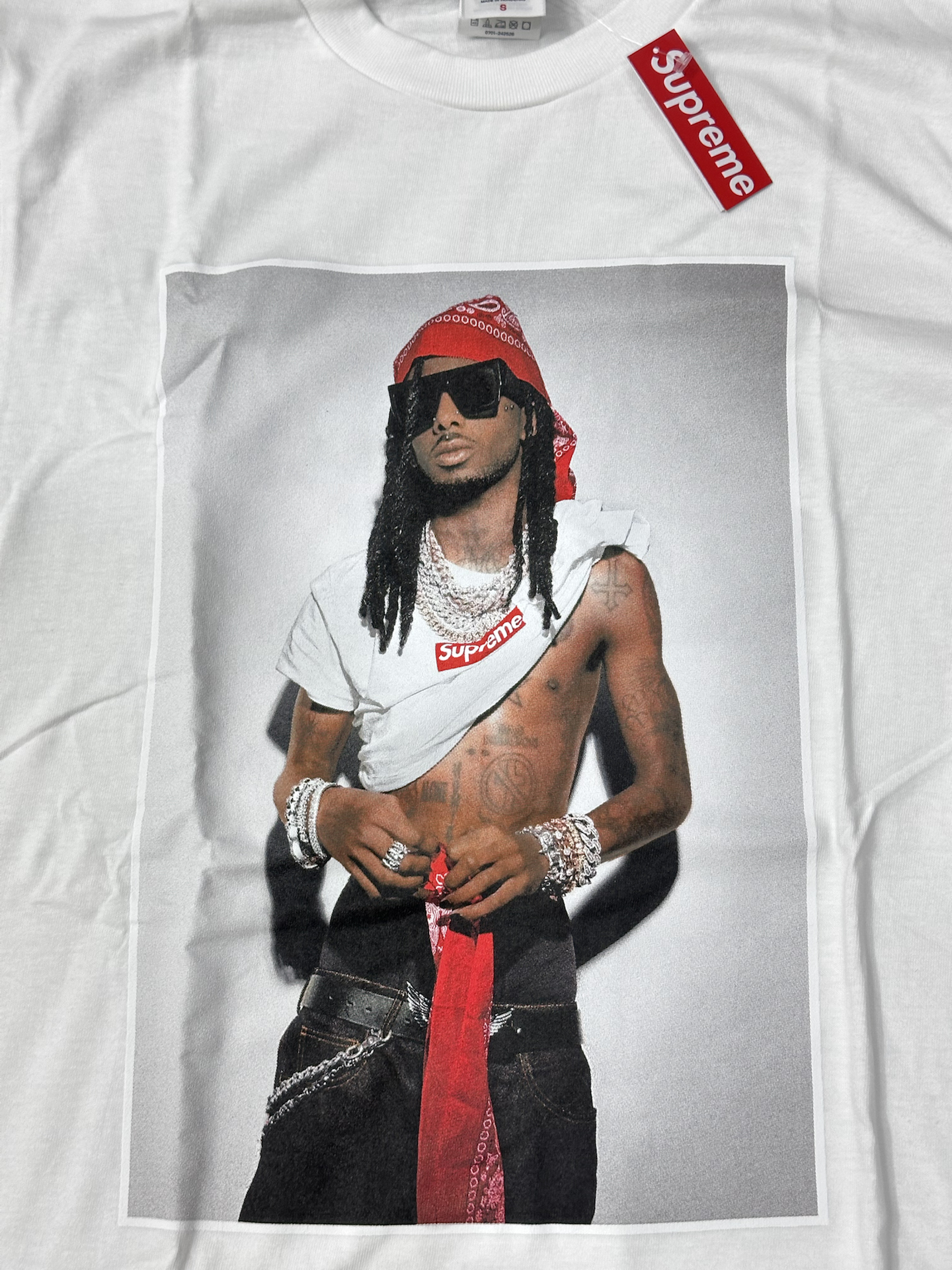 custom review-Supreme FW25 WEEK1 Playboi Carti PHOTO Tee T-Shirt Унисекс