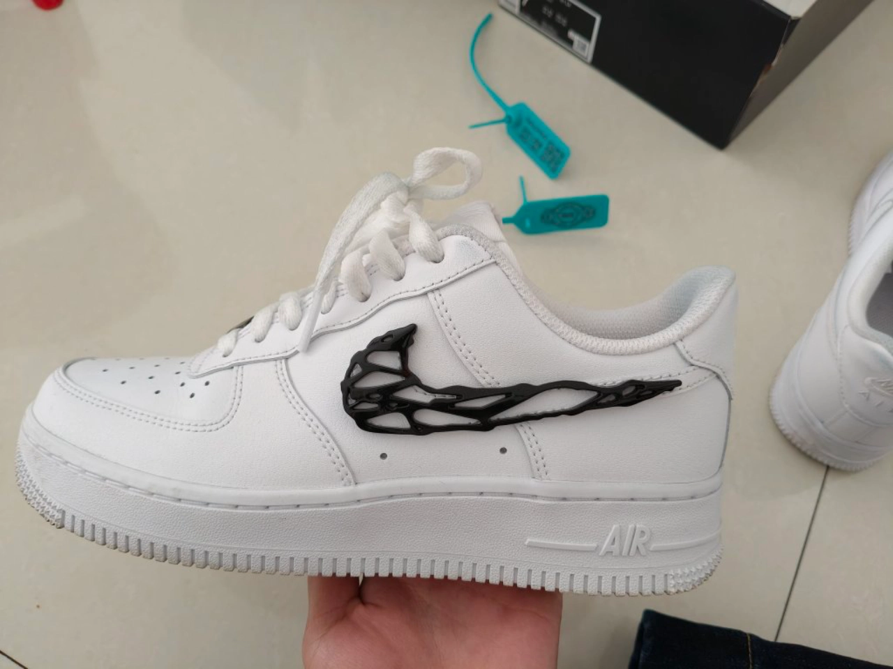 custom review-Nike Air FORCE 1 Slip-on Устойчивый к истиранию Низкий Топ Скейтбординг Кроссовки Унисекс Белый Черный