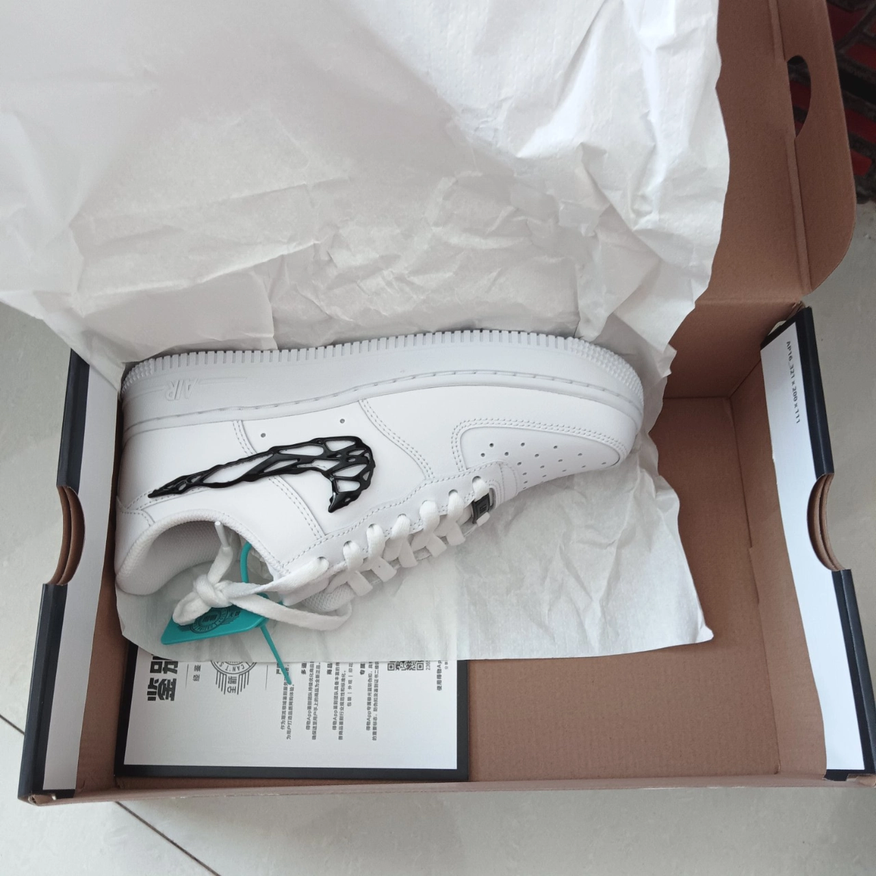 custom review-Nike Air FORCE 1 Slip-on Устойчивый к истиранию Низкий Топ Скейтбординг Кроссовки Унисекс Белый Черный