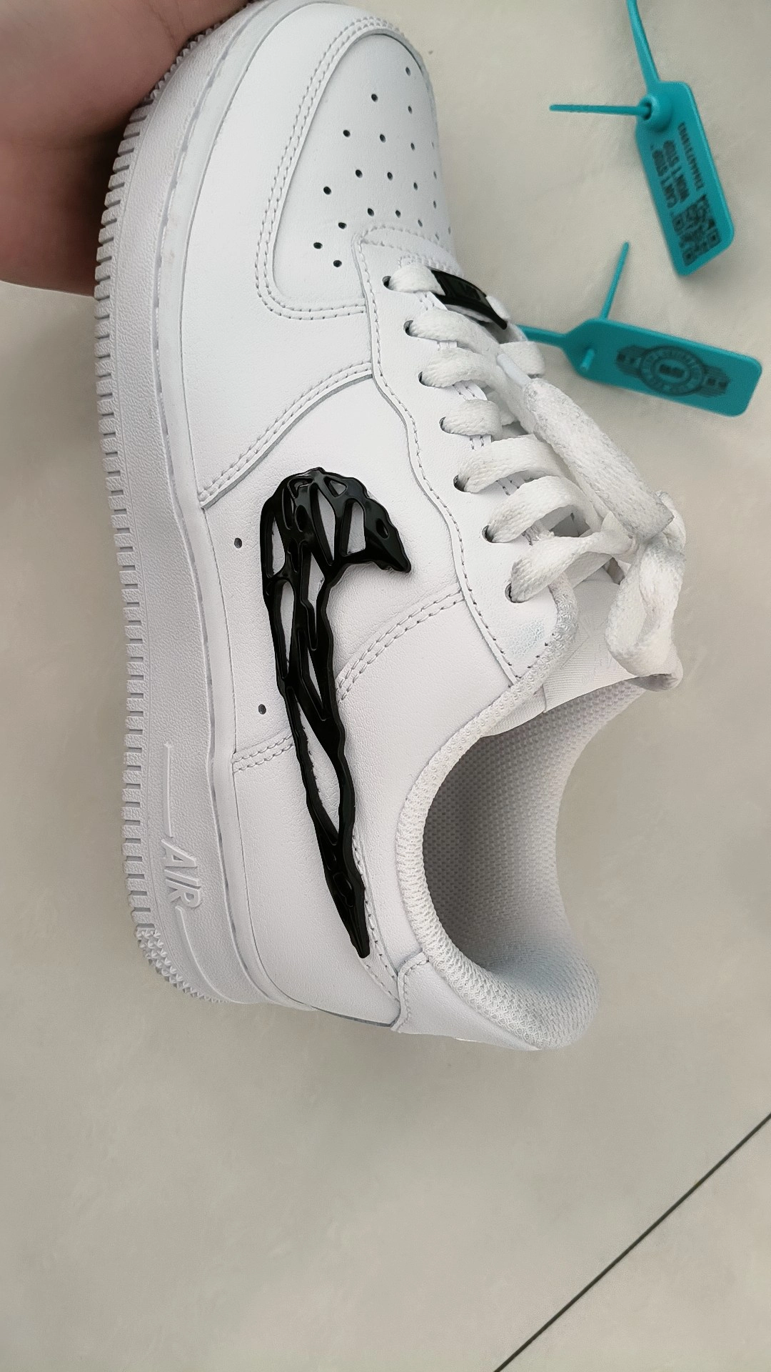 custom review-Nike Air FORCE 1 Slip-on Устойчивый к истиранию Низкий Топ Скейтбординг Кроссовки Унисекс Белый Черный