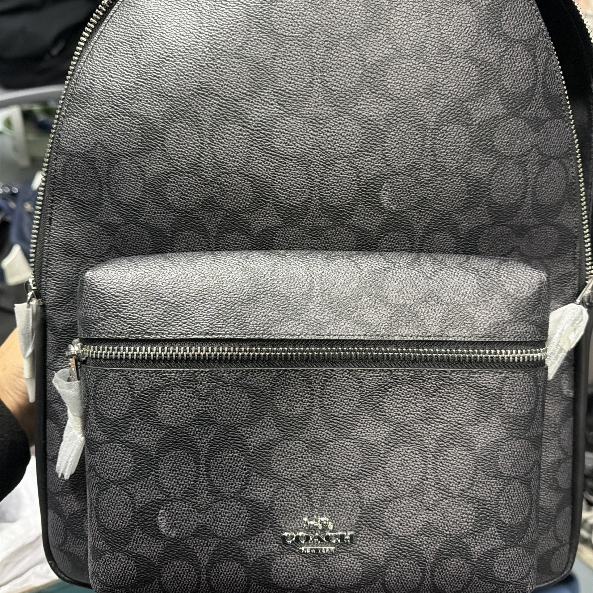 custom review-COACH Charlie Canvas с Телячьей Кожей Рюкзак Большой Унисекс Черный