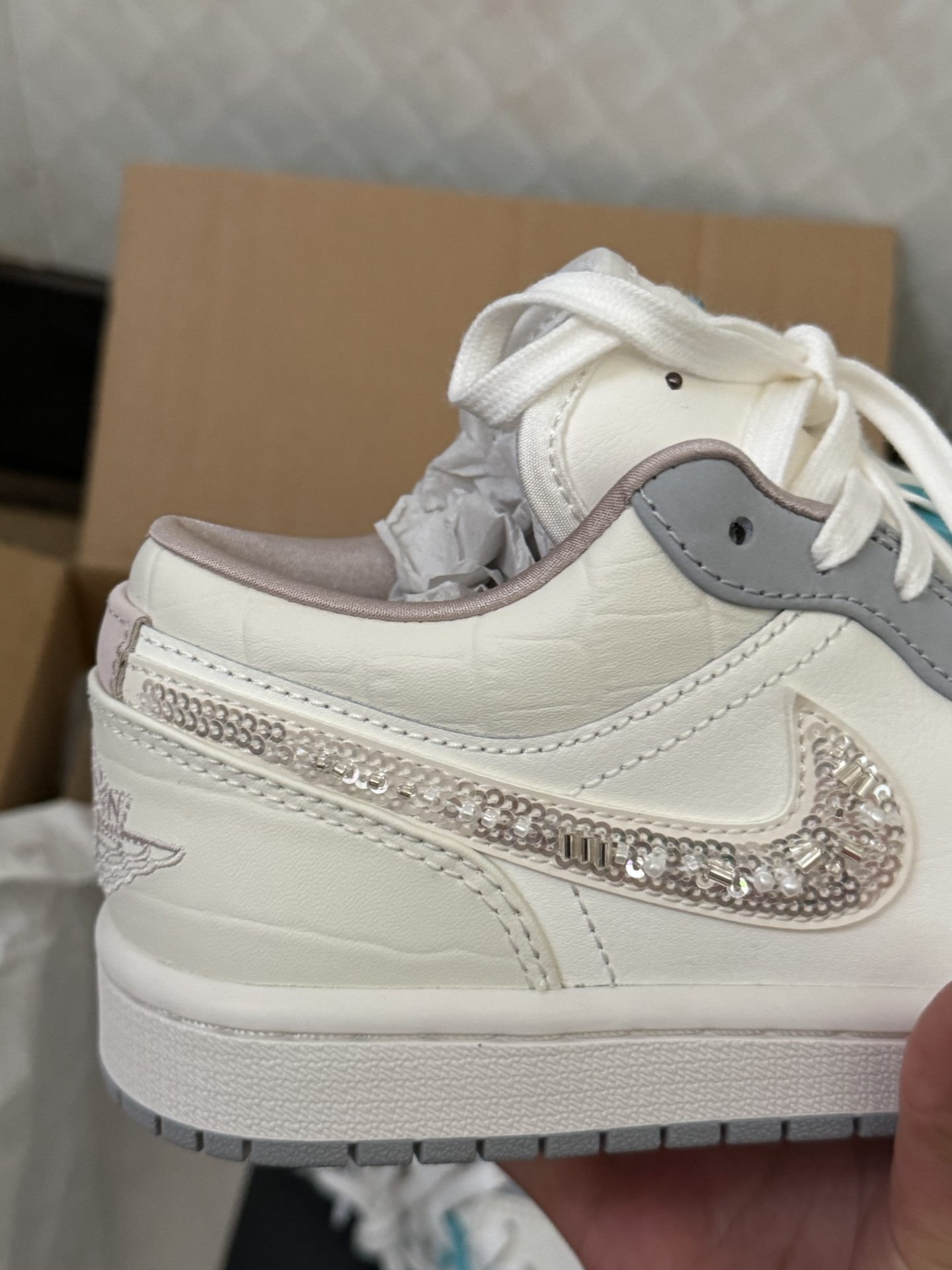 custom review-Jordan Air Jordan 1 Устойчивые к истиранию Низкие Топы Винтажные Баскетбольные Кроссовки Женские Экрю