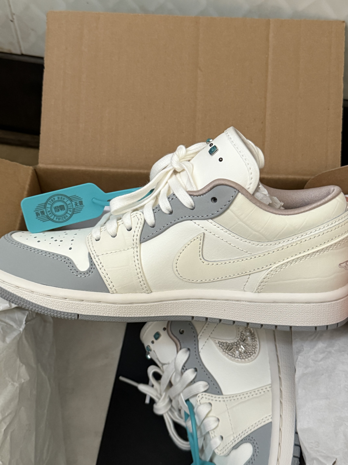 custom review-Jordan Air Jordan 1 Устойчивые к истиранию Низкие Топы Винтажные Баскетбольные Кроссовки Женские Экрю