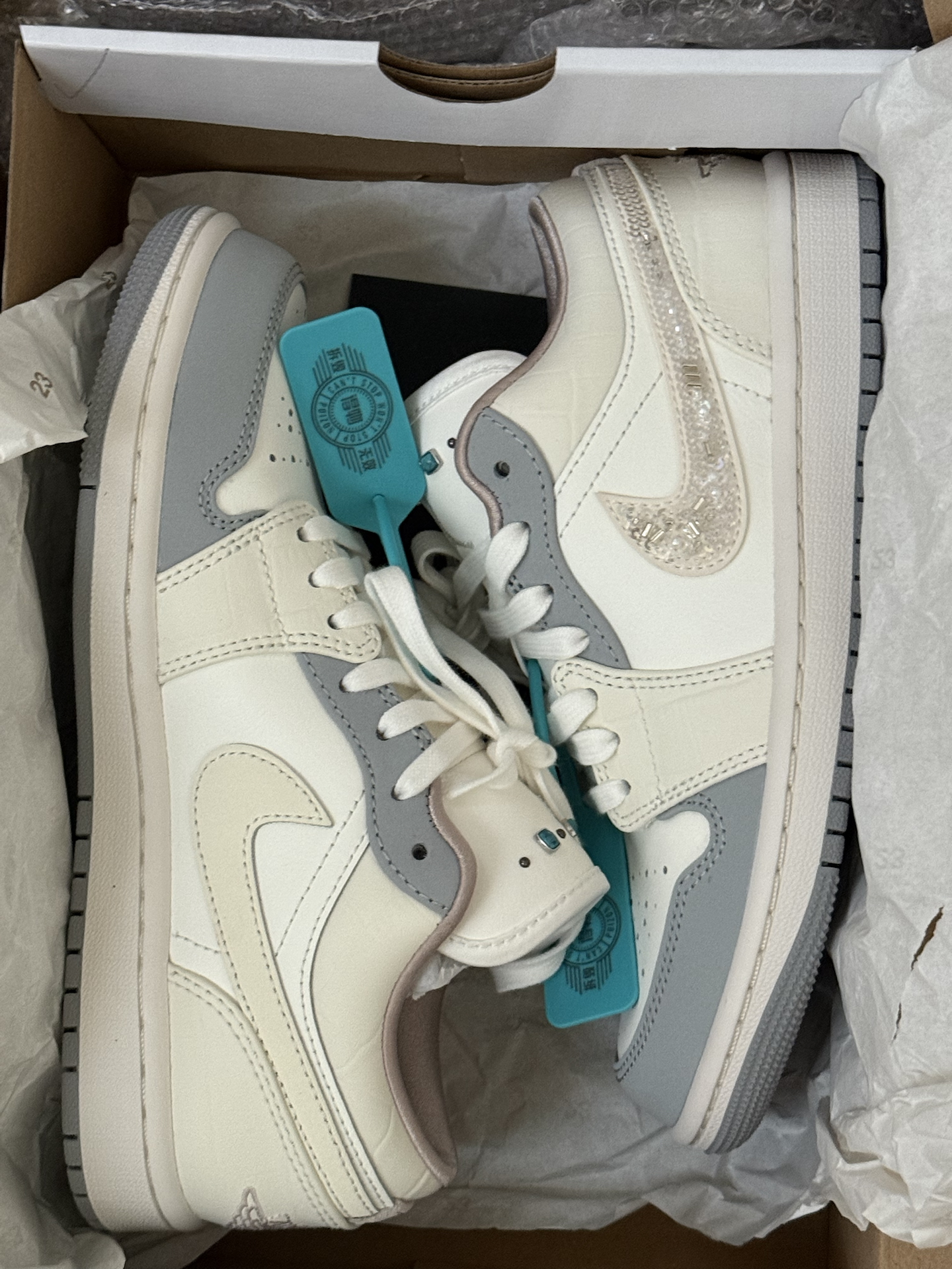 custom review-Jordan Air Jordan 1 Устойчивые к истиранию Низкие Топы Винтажные Баскетбольные Кроссовки Женские Экрю