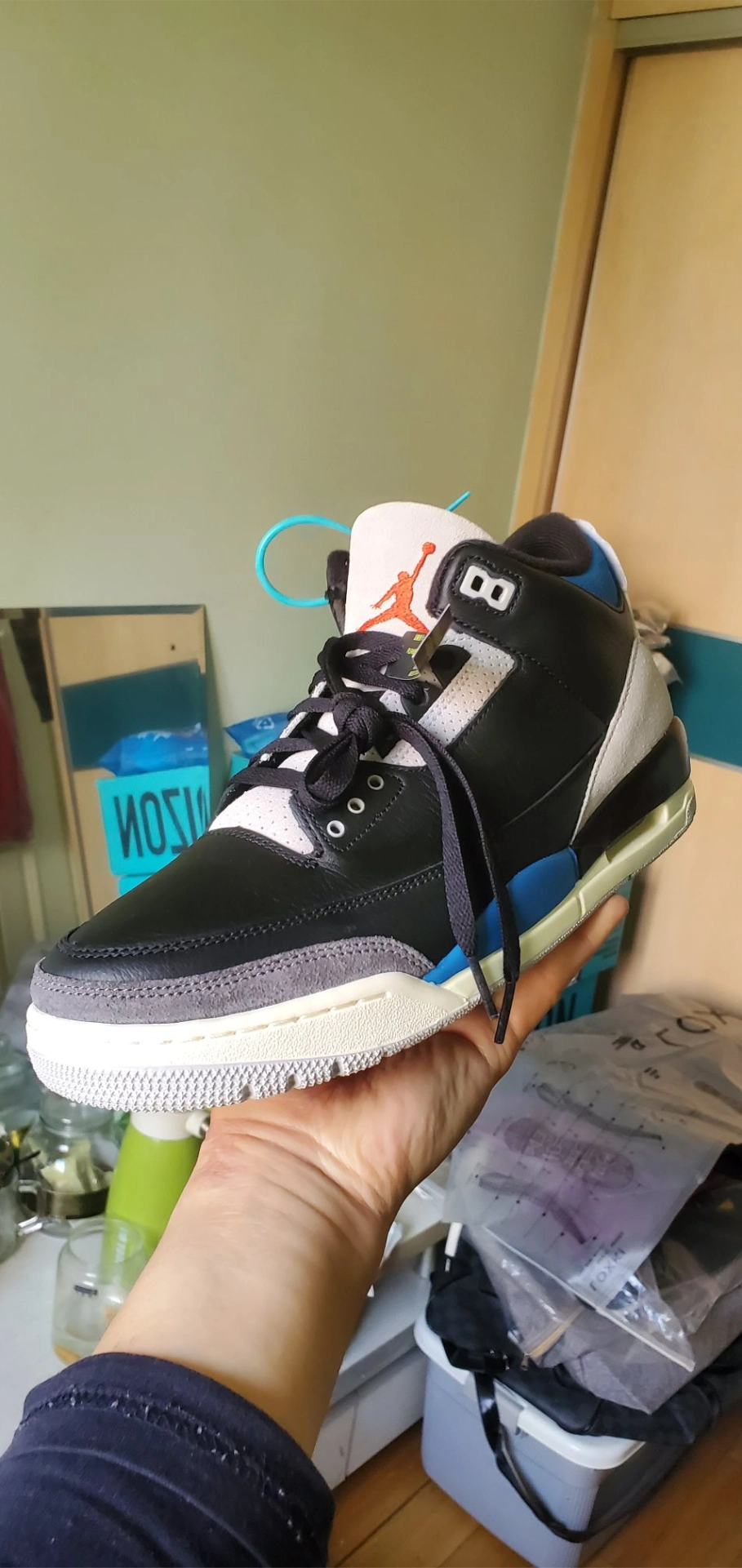 custom review-JORDAN Air Джордан 3 Винтажные баскетбольные кроссовки MID Топ Черный серый красный Мужской