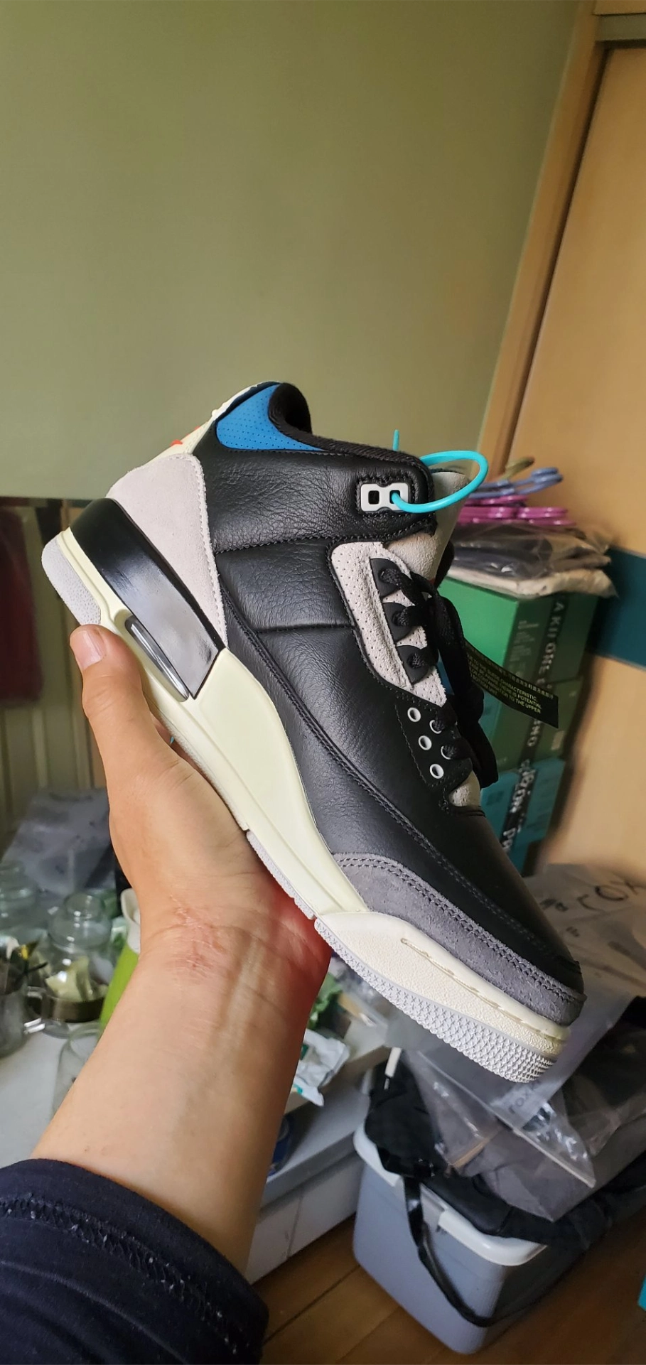 custom review-JORDAN Air Джордан 3 Винтажные баскетбольные кроссовки MID Топ Черный серый красный Мужской