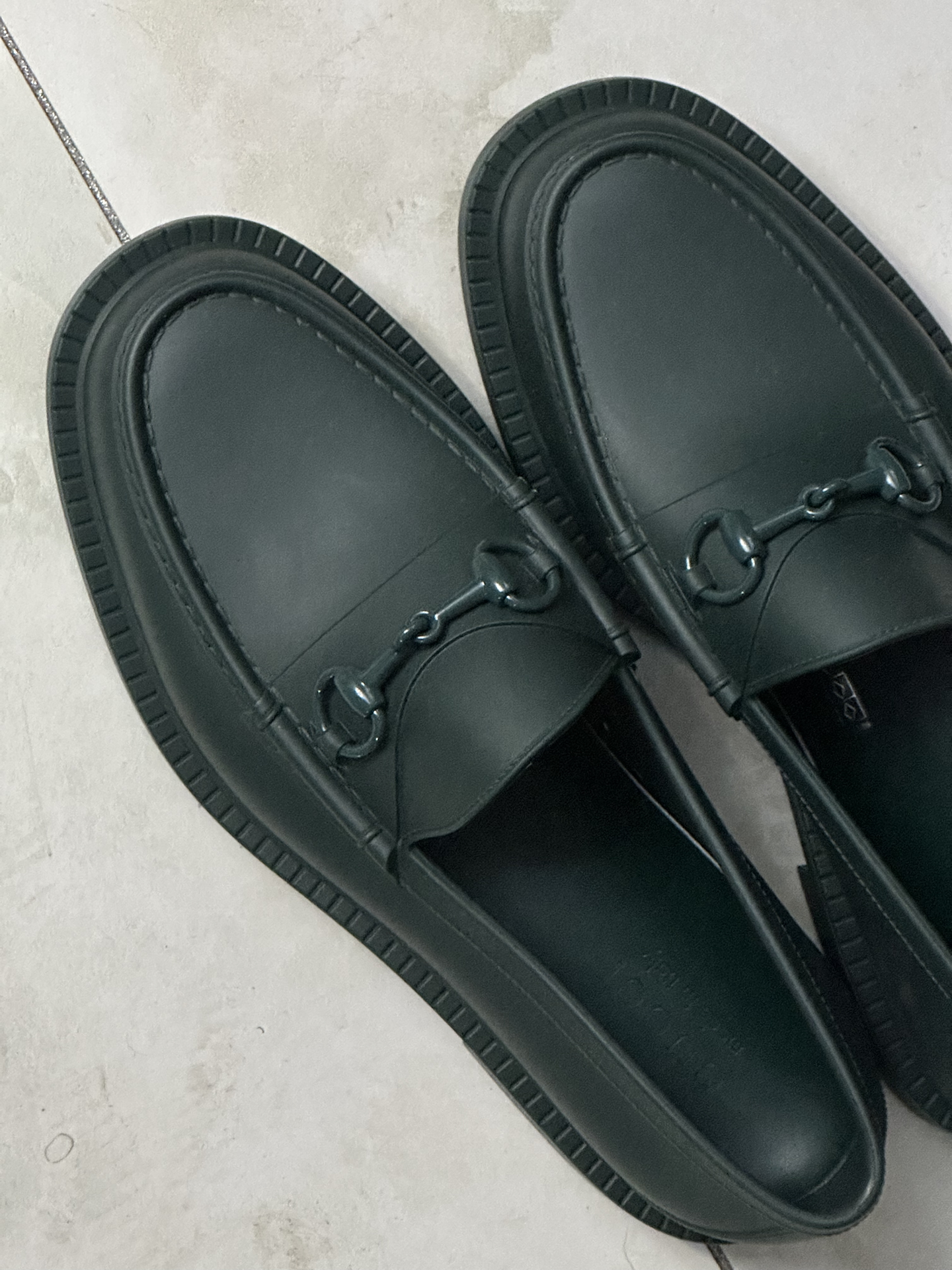 custom review-GUCCI Лоферы с пряжкой Horsebit 2,5 см Мужские Темно-зеленый