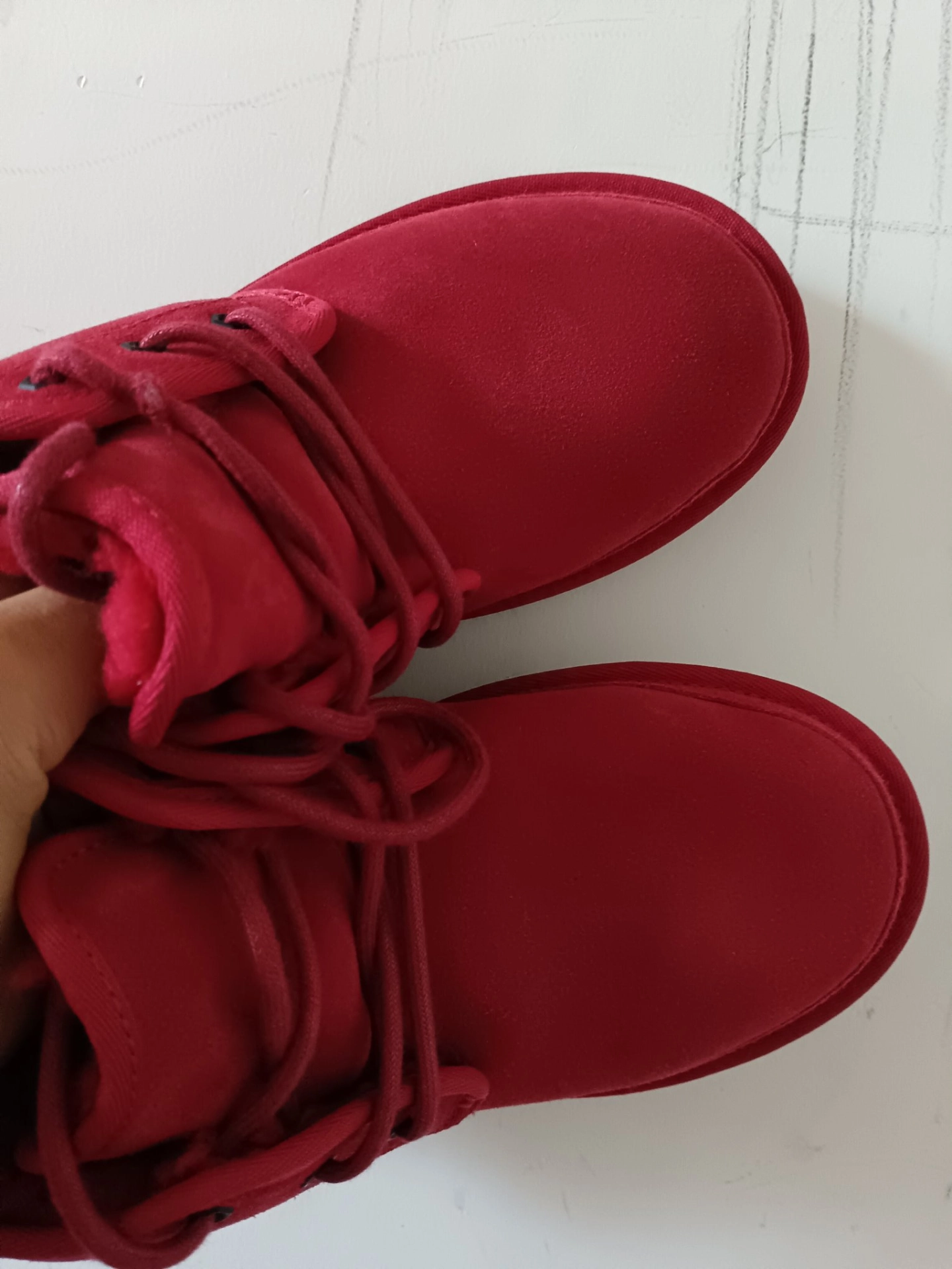 custom review-UGG Artificial Suede Thermal С флисовой подкладкой Удобные Ботинки для снега Женские Самба Красный