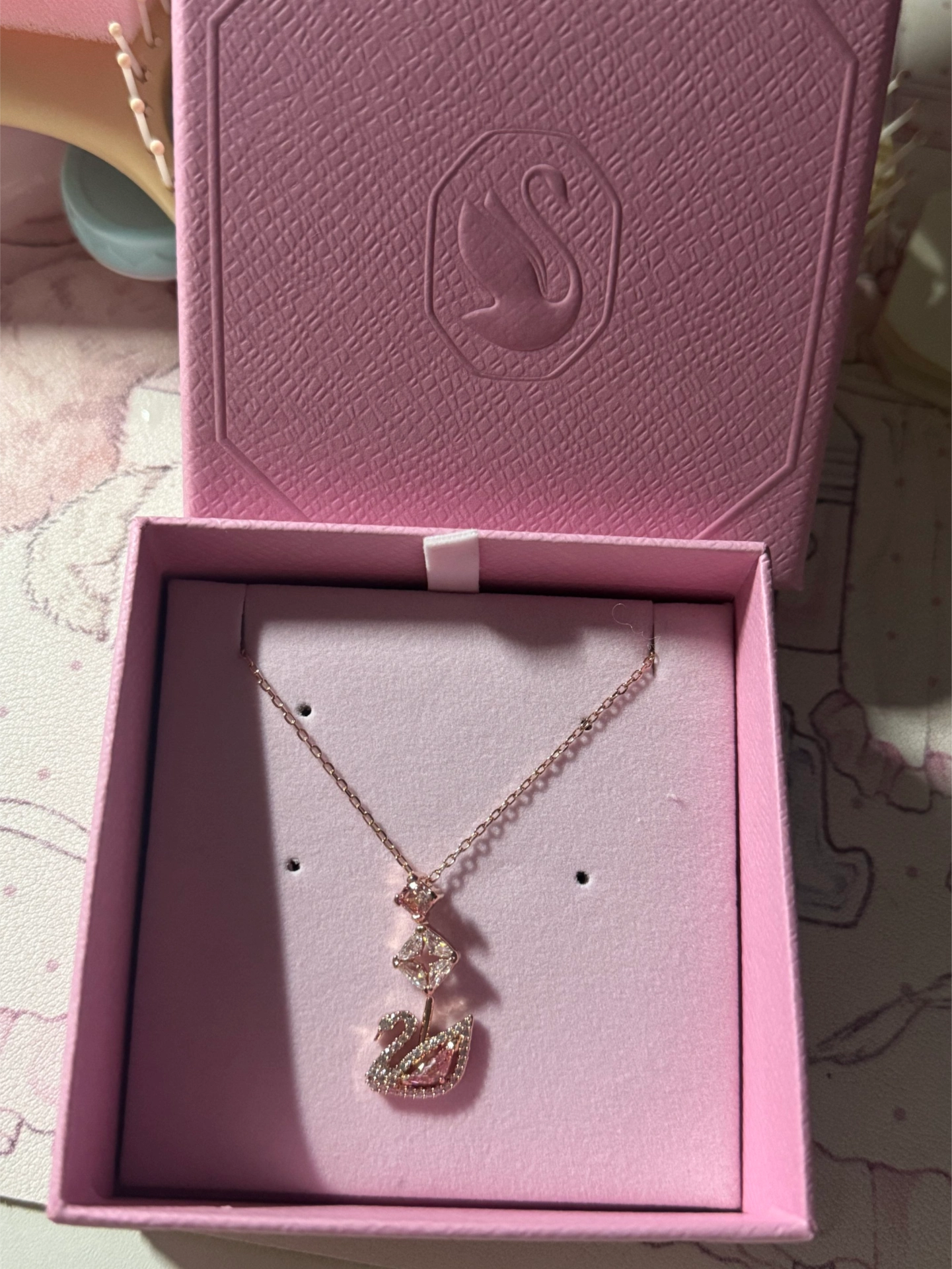 custom review-Swarovski Ожерелья Женские Розовые