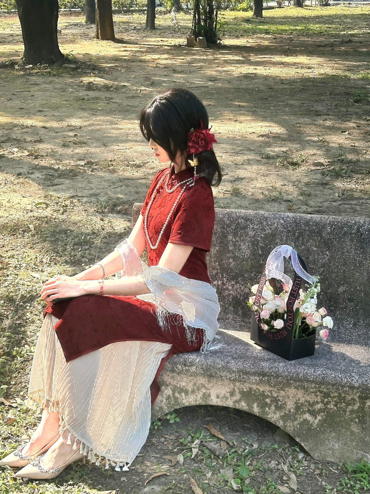 custom review-Blovelan Ципао Женские Zhu YAN Красный Включает Набор в Подарочной Коробке