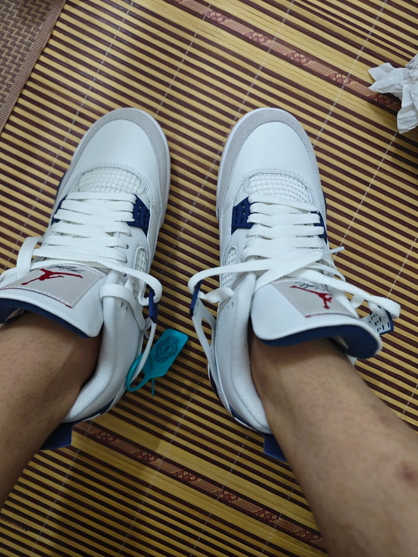 custom review-Nike SB x Jordan Air Jordan 4 'Темно-синий' Устойчивый к истиранию MID Топ Винтажные баскетбольные кроссовки Унисекс Белый Синий