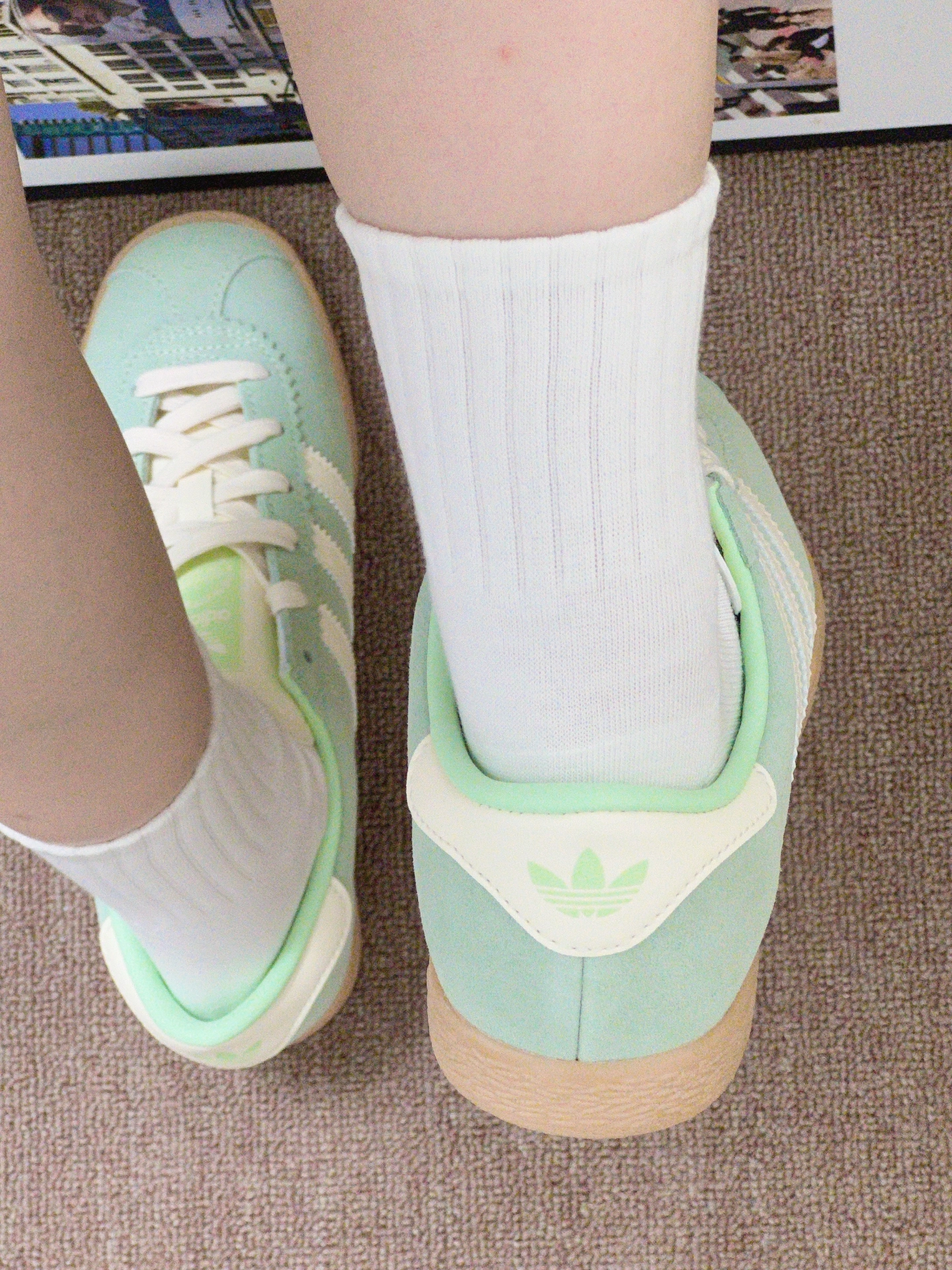 🍵🍈adidas☘️板鞋搭上小白袜噂嘟好夏日🧊🍃