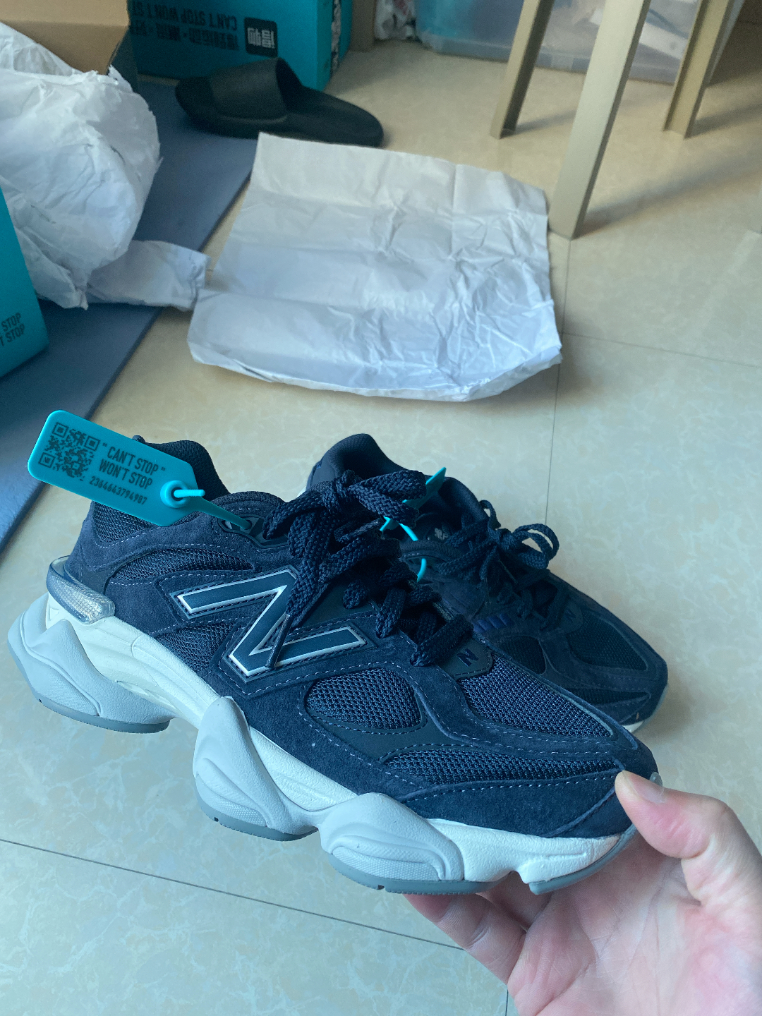 custom review-New Balance NB 9060 Амортизаторы Slip-resistant устойчивые к истиранию низкий топ повседневный унисекс синий