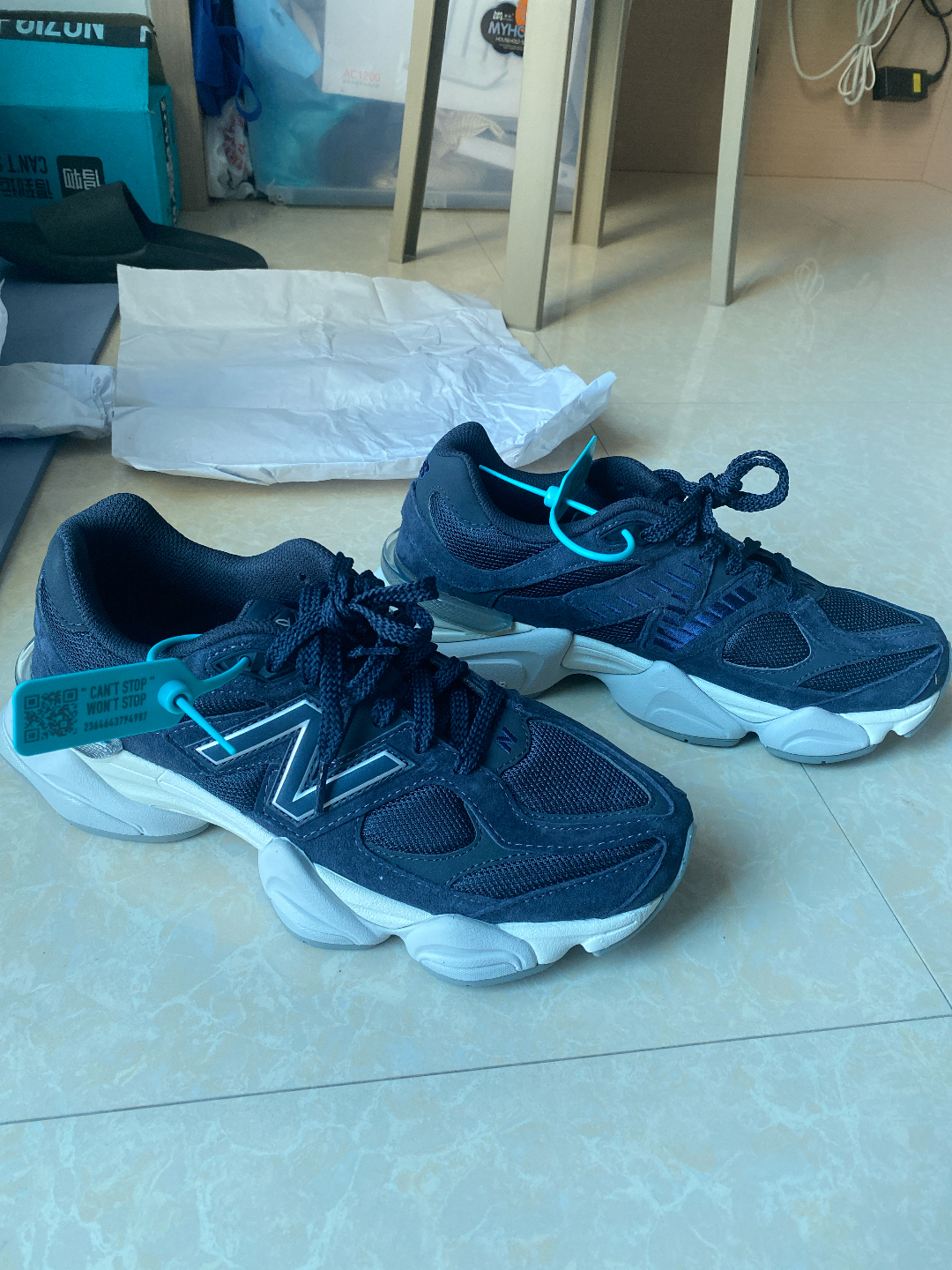 custom review-New Balance NB 9060 Амортизаторы Slip-resistant устойчивые к истиранию низкий топ повседневный унисекс синий