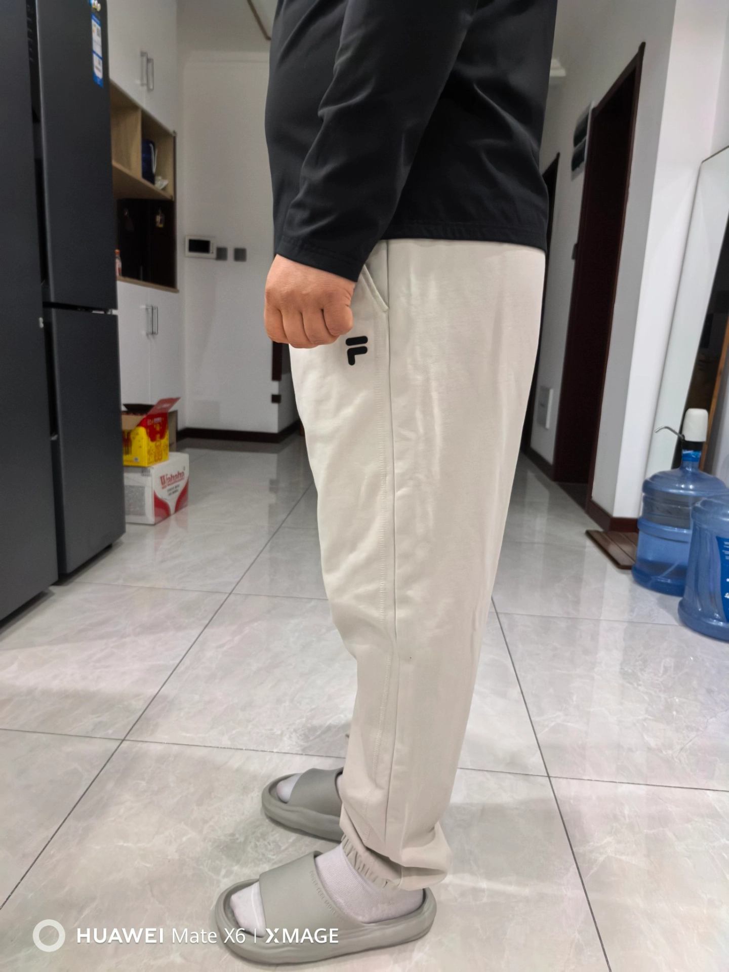 custom review-FILA FUSION FOB Вязаные тренировочные брюки мужские фасолевый серый