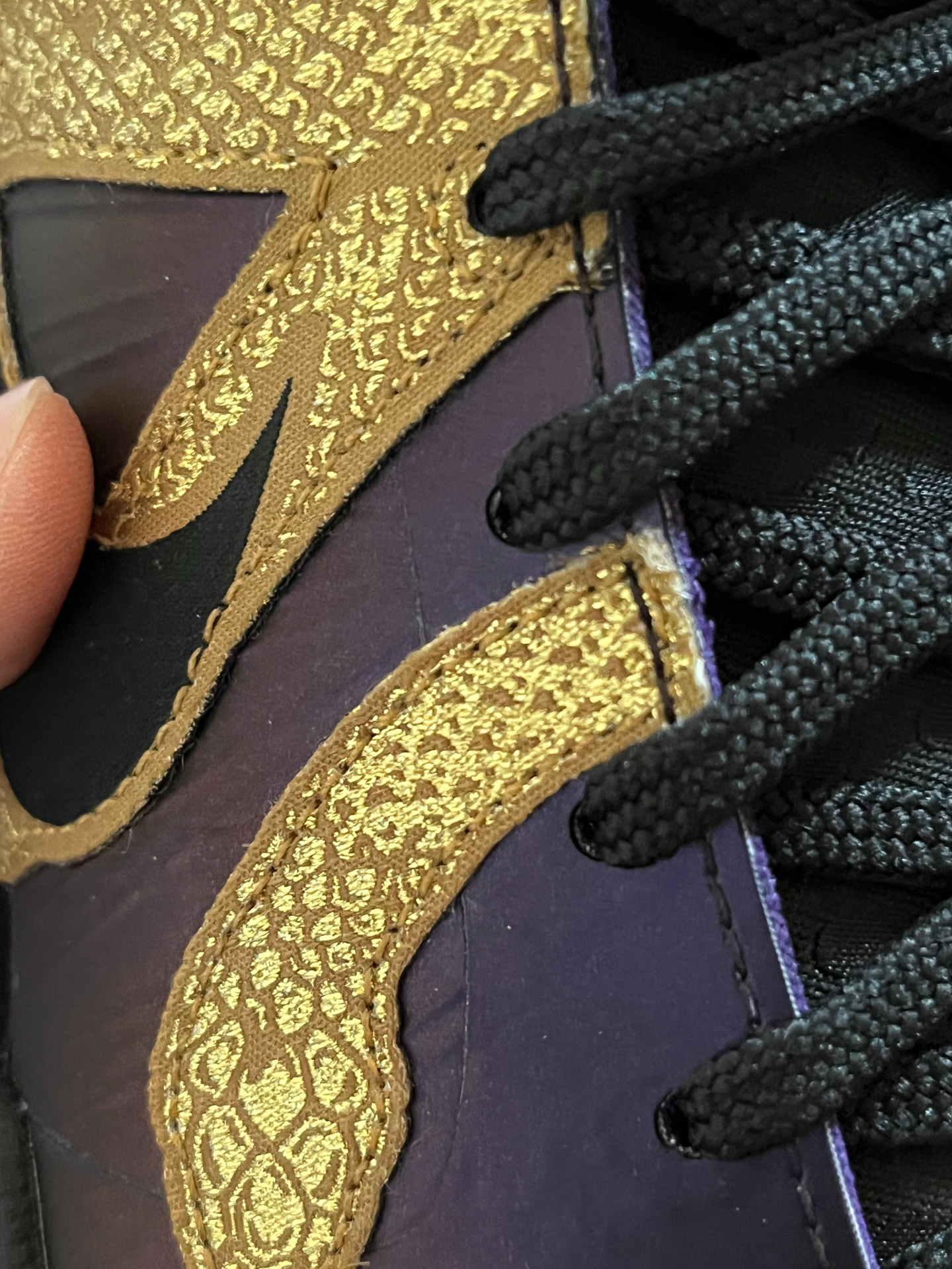 custom review-Nike Zoom Kobe 5 Slip-resistant Abrasion-resistant Low-top Баскетбольные кроссовки Мужские Черный Фиолетовый Золотой