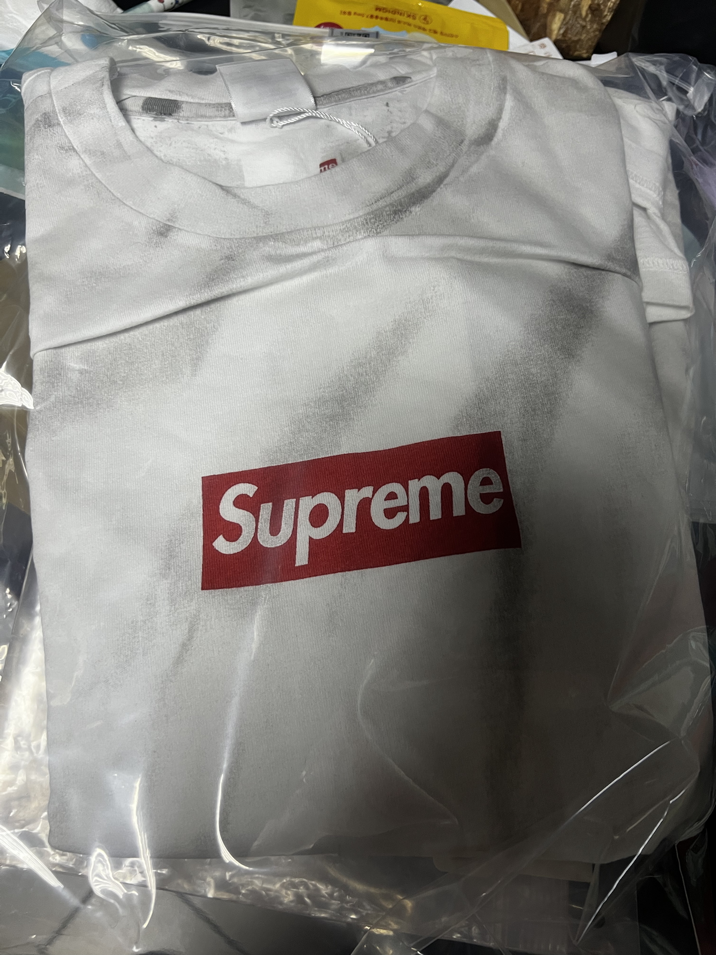 custom review-Supreme x MM6 Maison Margiela совместная брендированная рубашка унисекс серого цвета
