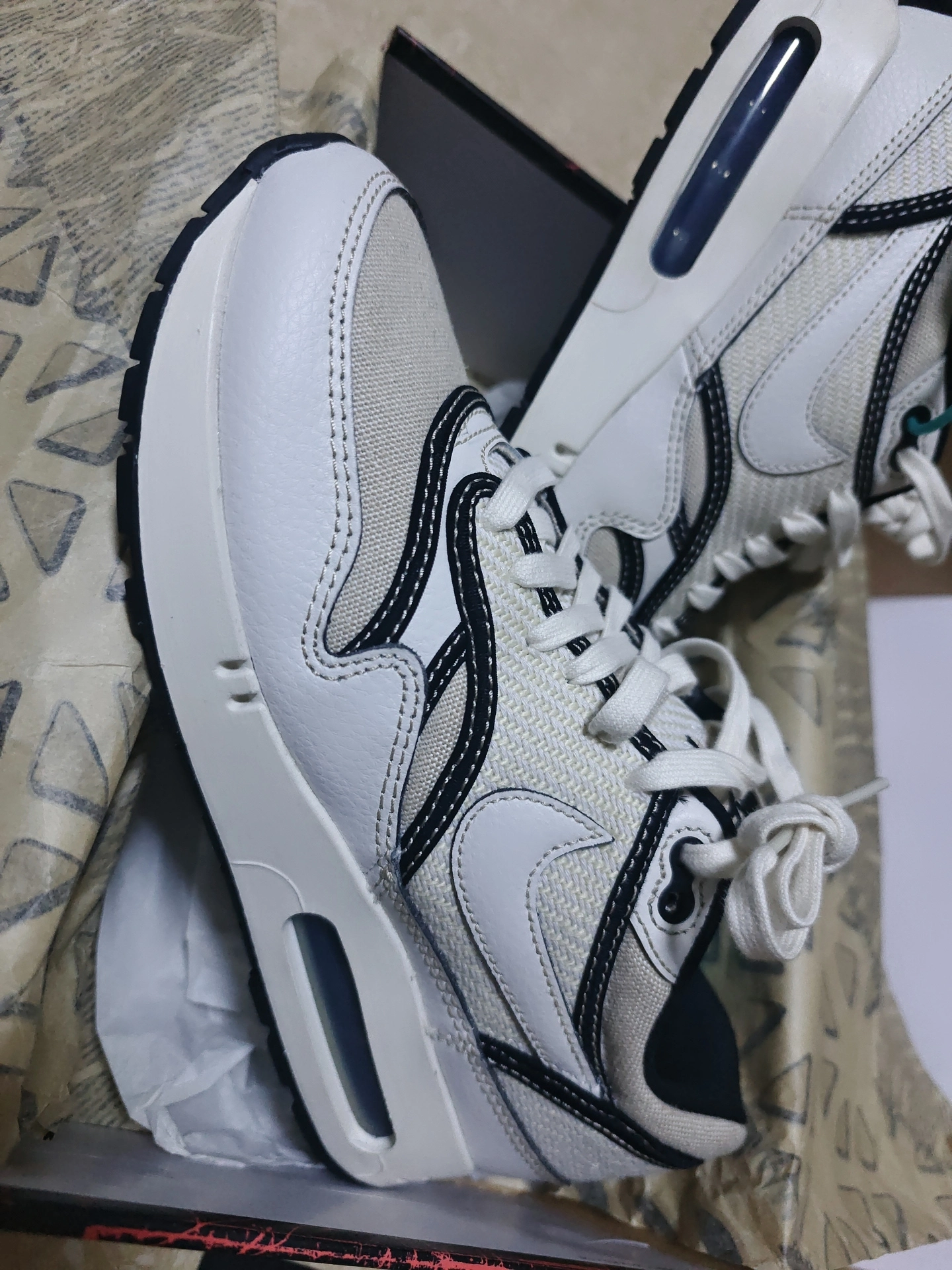 custom review-Nike Air Max 1 86 Low Топ Casual Унисекс Белый Черный