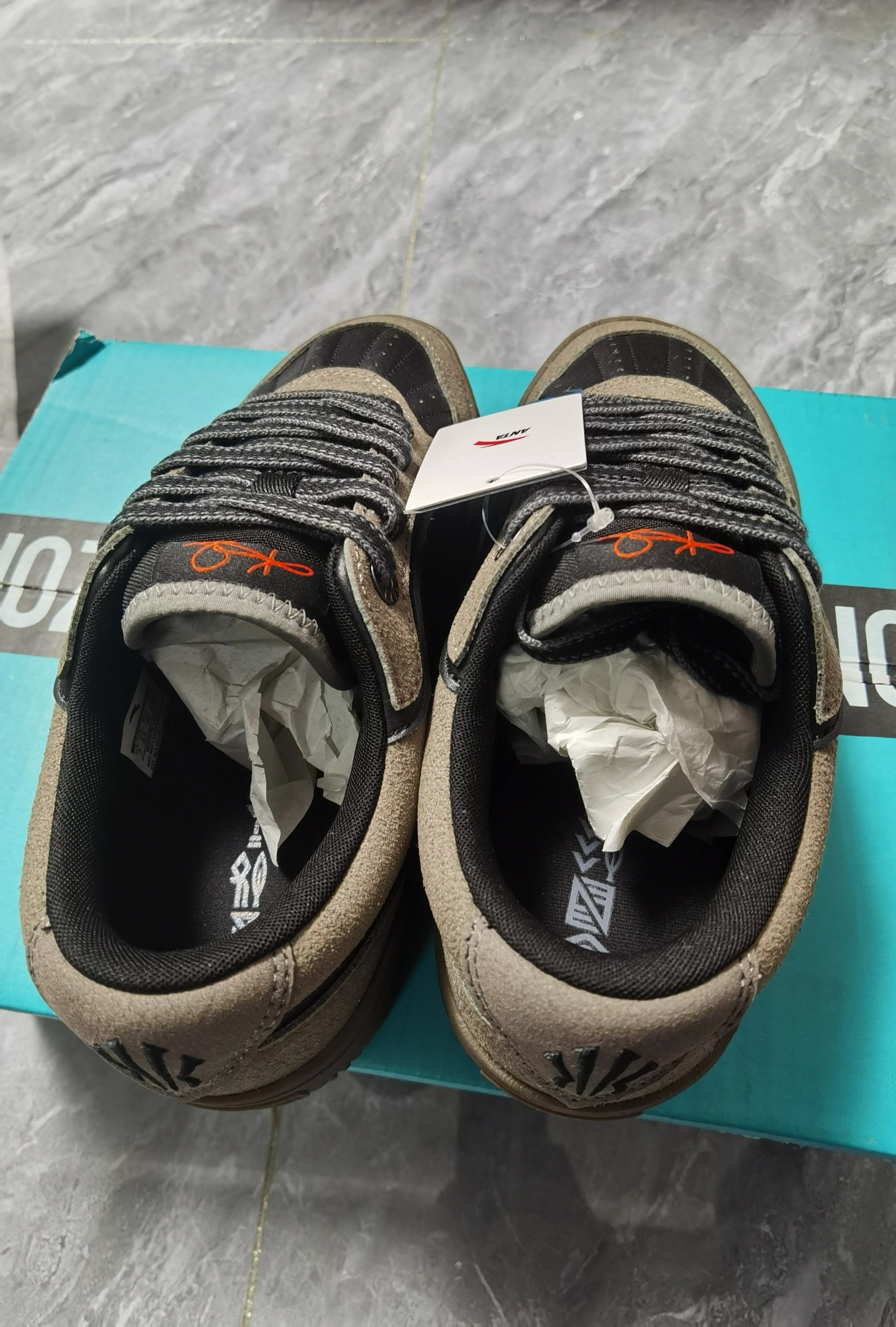 custom review-Anta KAI Hélà TRIBE Противоскользящие Износостойкие Низкие Кроссовки для скейтбординга Мужские Черные Серые