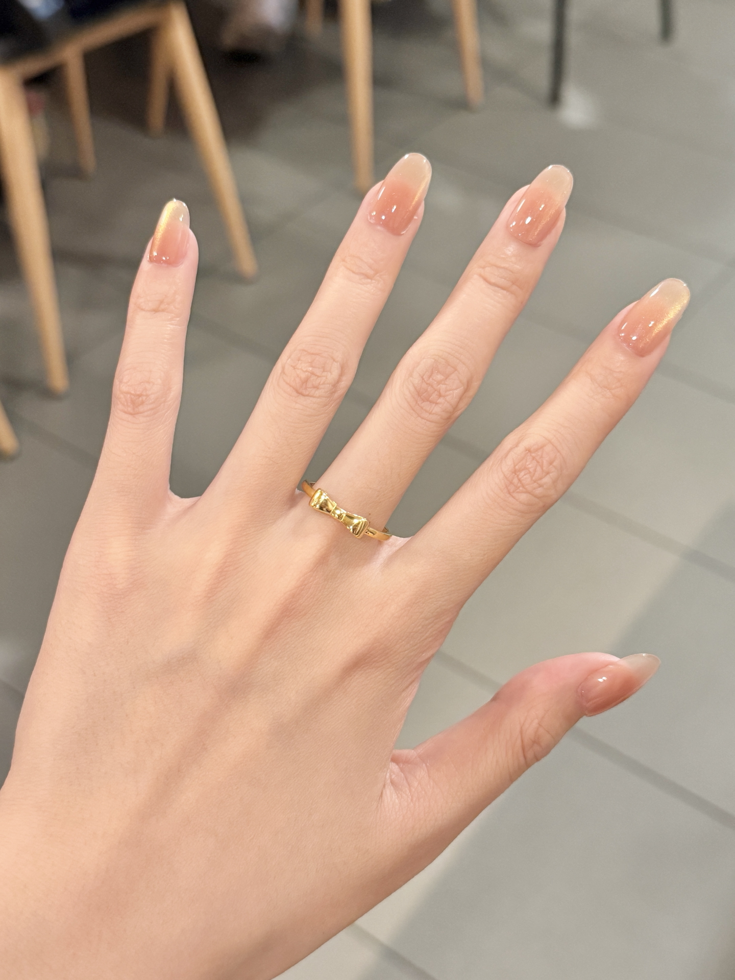 0.4g的蝴蝶结黄金戒指,会耐看嘛?