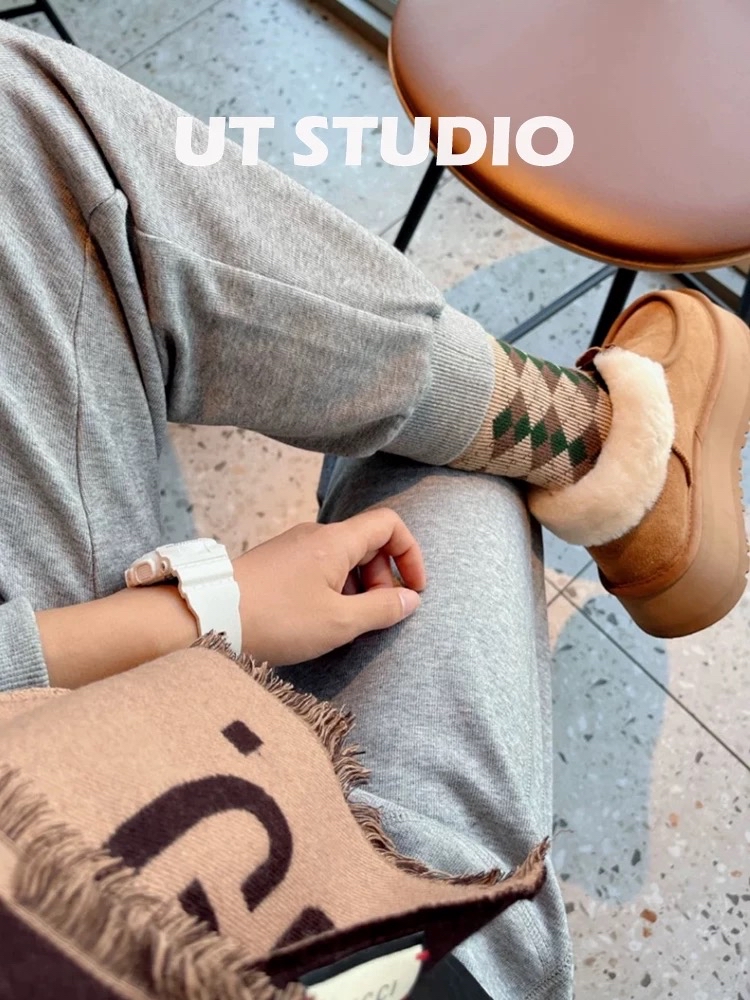 custom review-UGG Funkette Boot Теплоизоляционный Устойчивый к истиранию Противоскользящий Бутыки (Длина Стопа) Сноубутсы