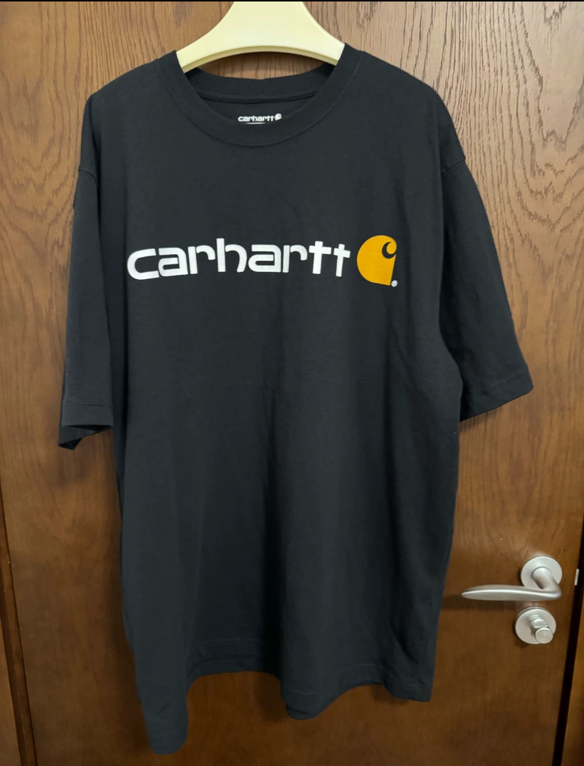 custom review-Carhartt K195 Свободный крой Тяжелая Короткая рукавная футболка с графическим логотипом Унисекс Черная
