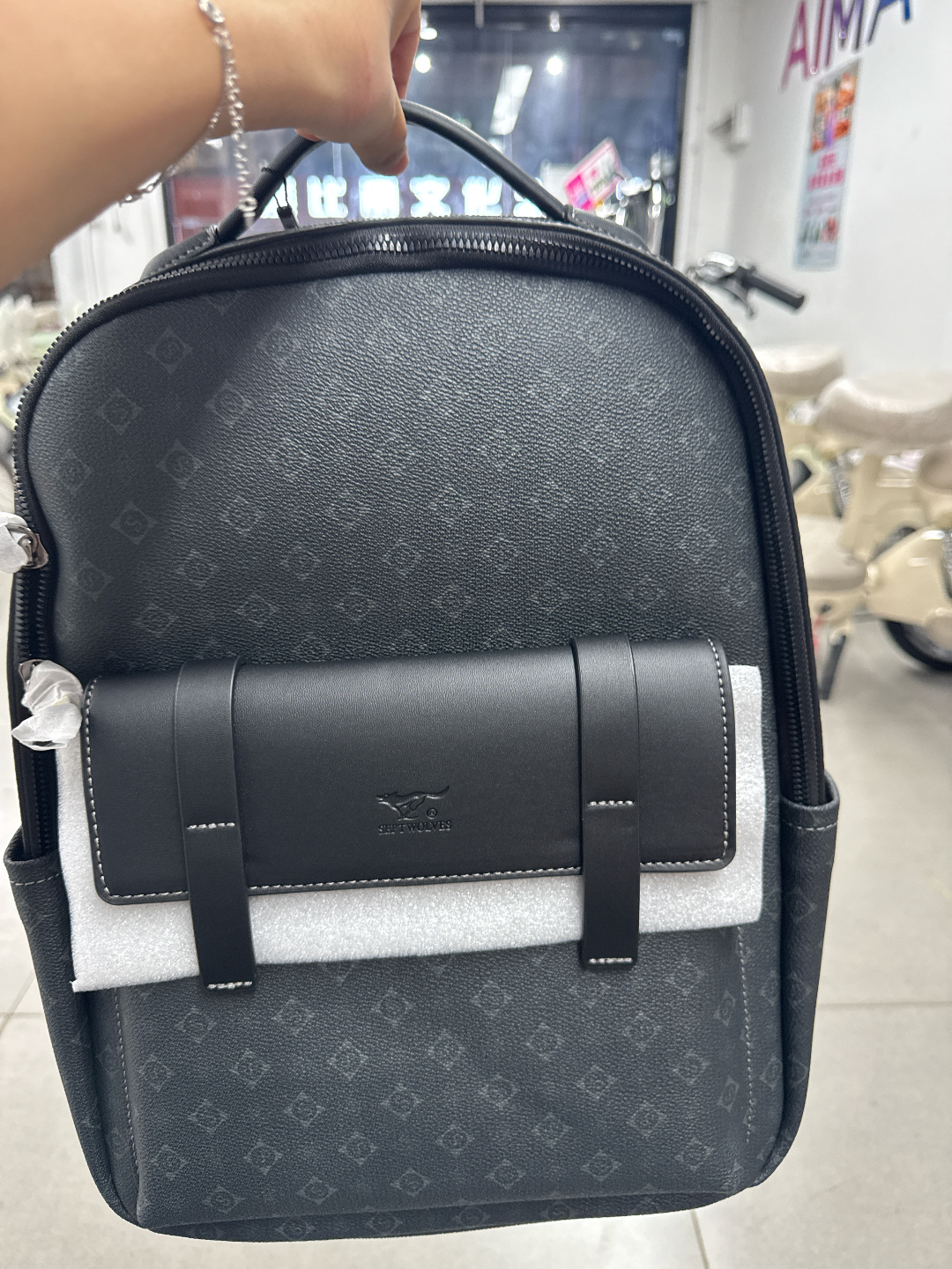 custom review-SEPTWOLVES Синтетическая кожа Рюкзак QPL Унисекс Черный