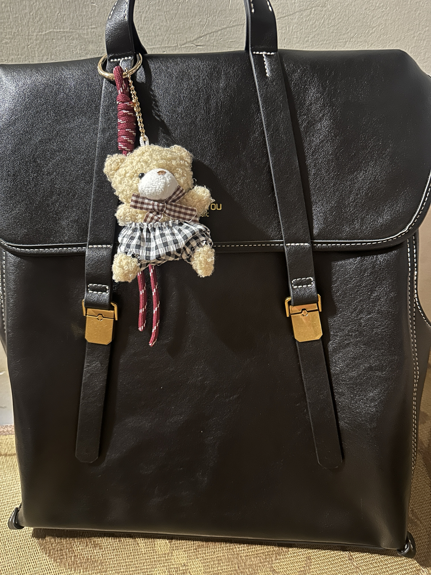 custom review-Old Man's Head Полиуретан Рюкзак Ноутбук Сумка Рюкзак Женские Коричневый