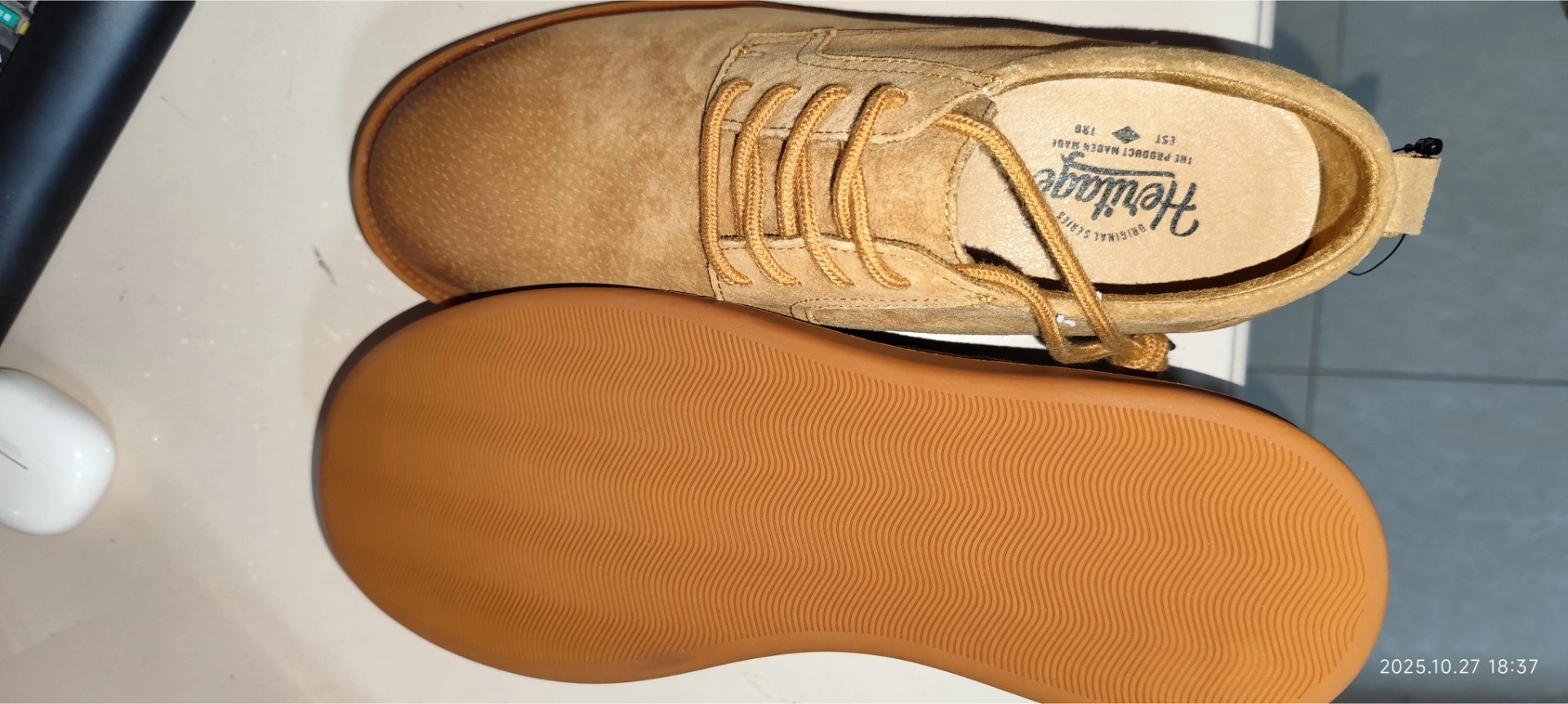 custom review-MADEN Повседневная обувь из свиной кожи мужская желто-коричневая