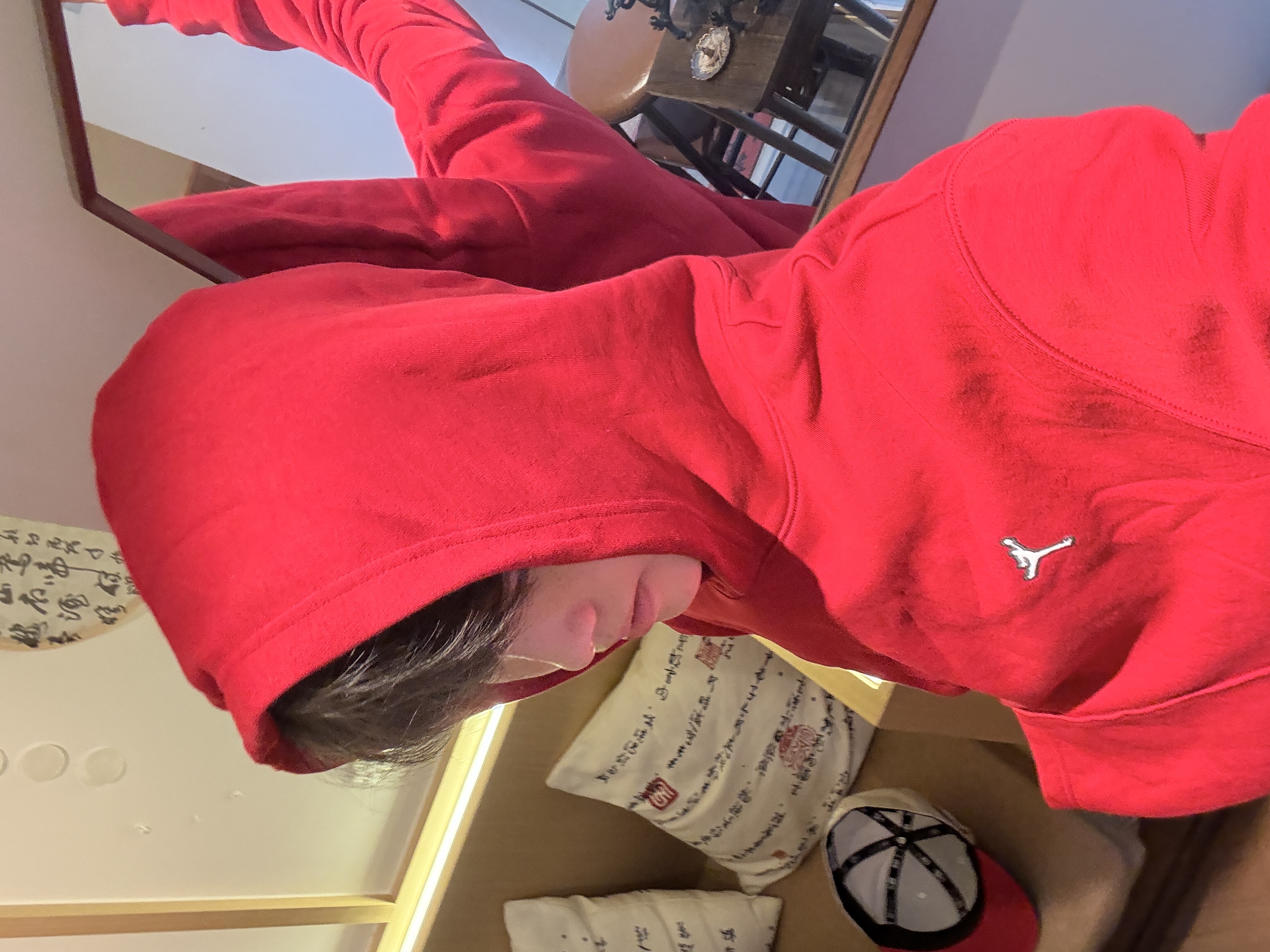 custom review-Джордан Brooklyn Red Men's Свитшоты