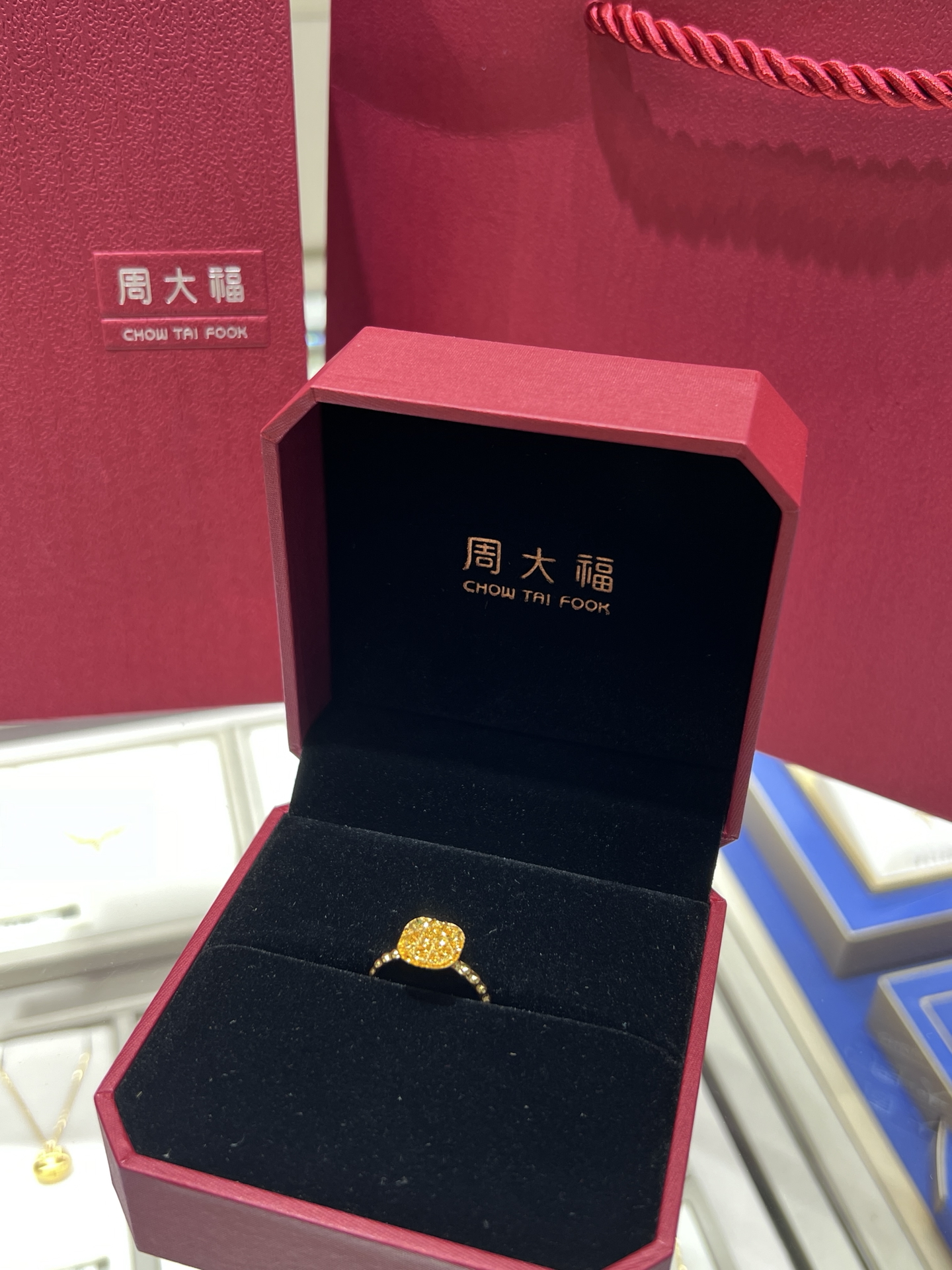 周大福小方糖系列戒指佩戴分享🤩